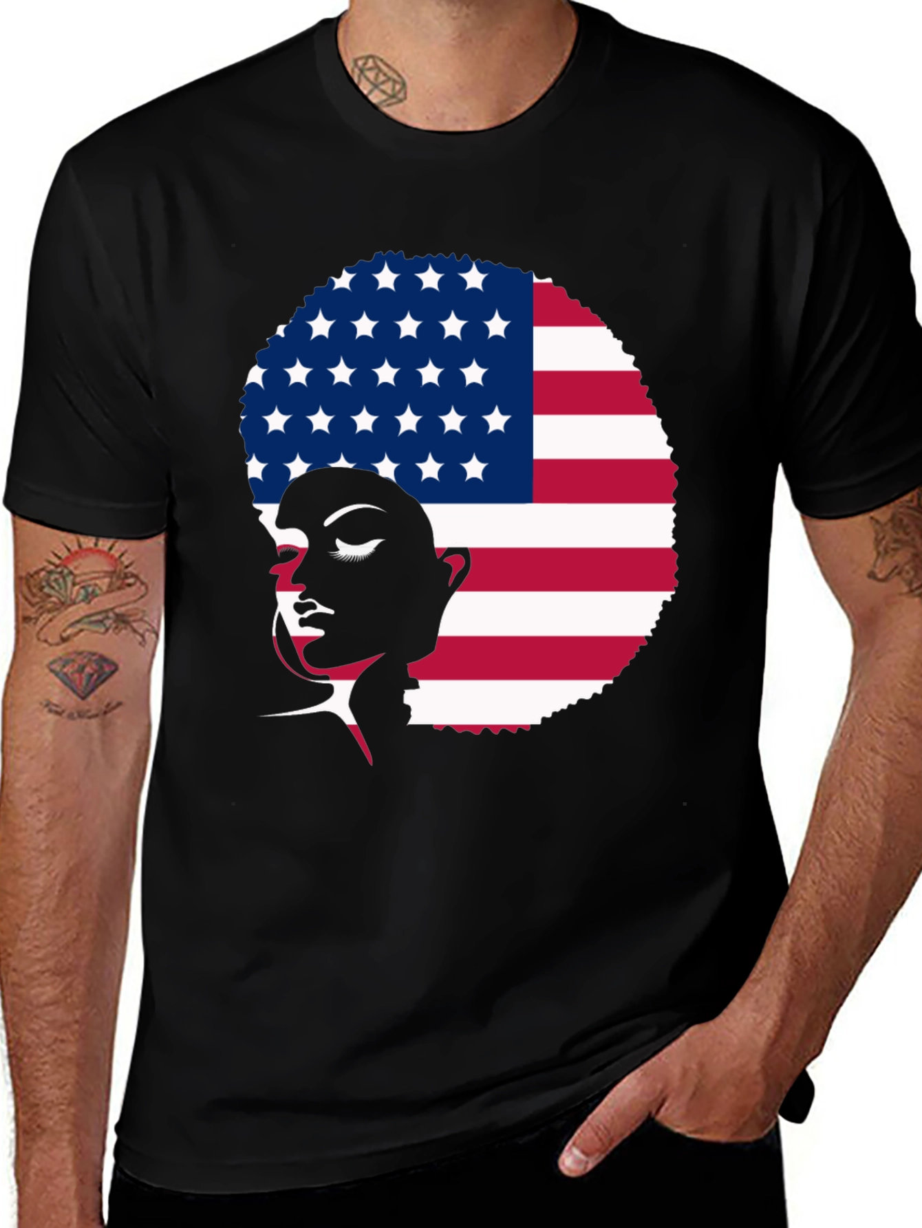 Variant 17 of Afro American Flag Graphic T-Shirt