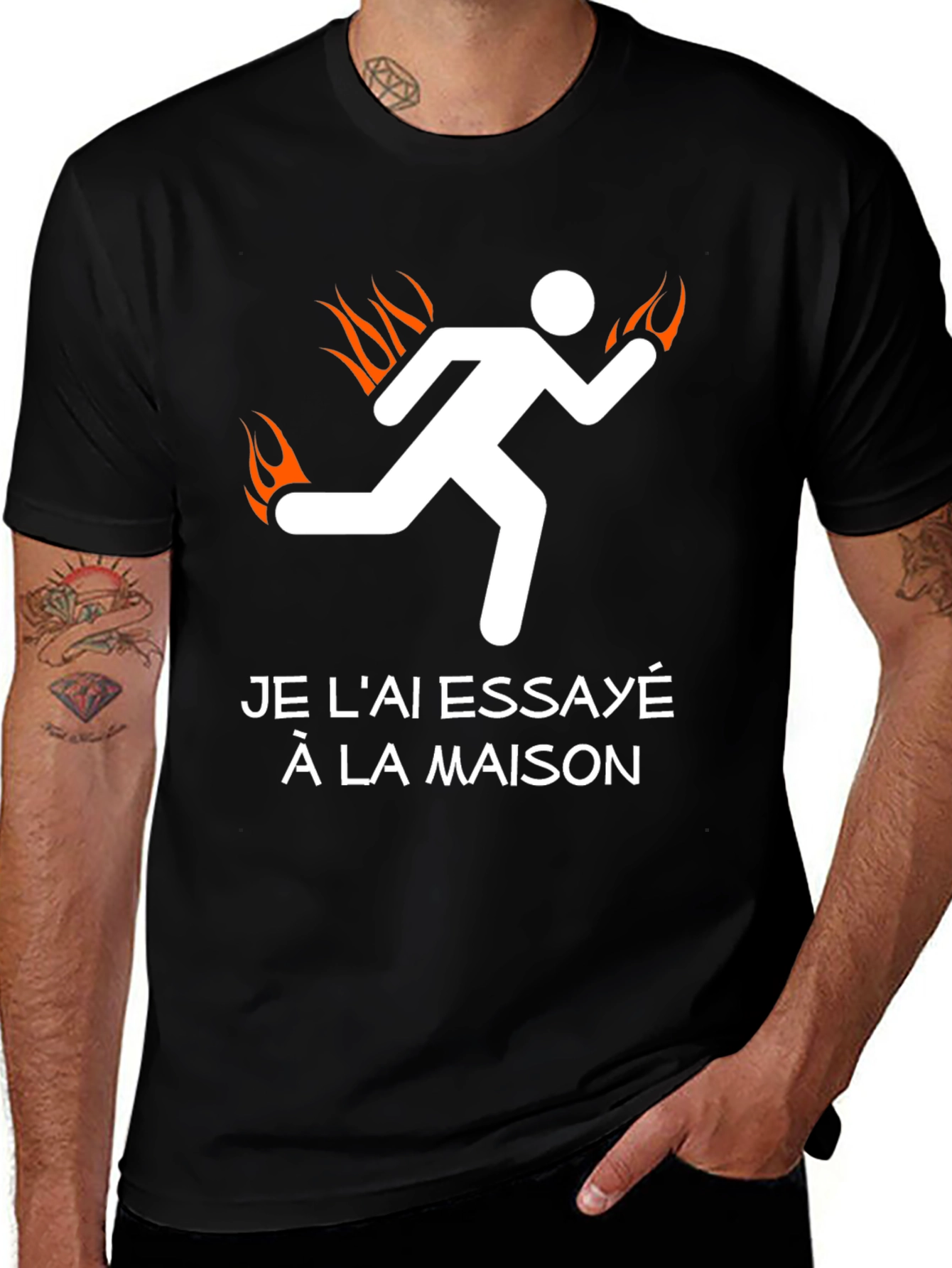 Variant 12 of Tried It At Home Burning Man Funny T-Shirt