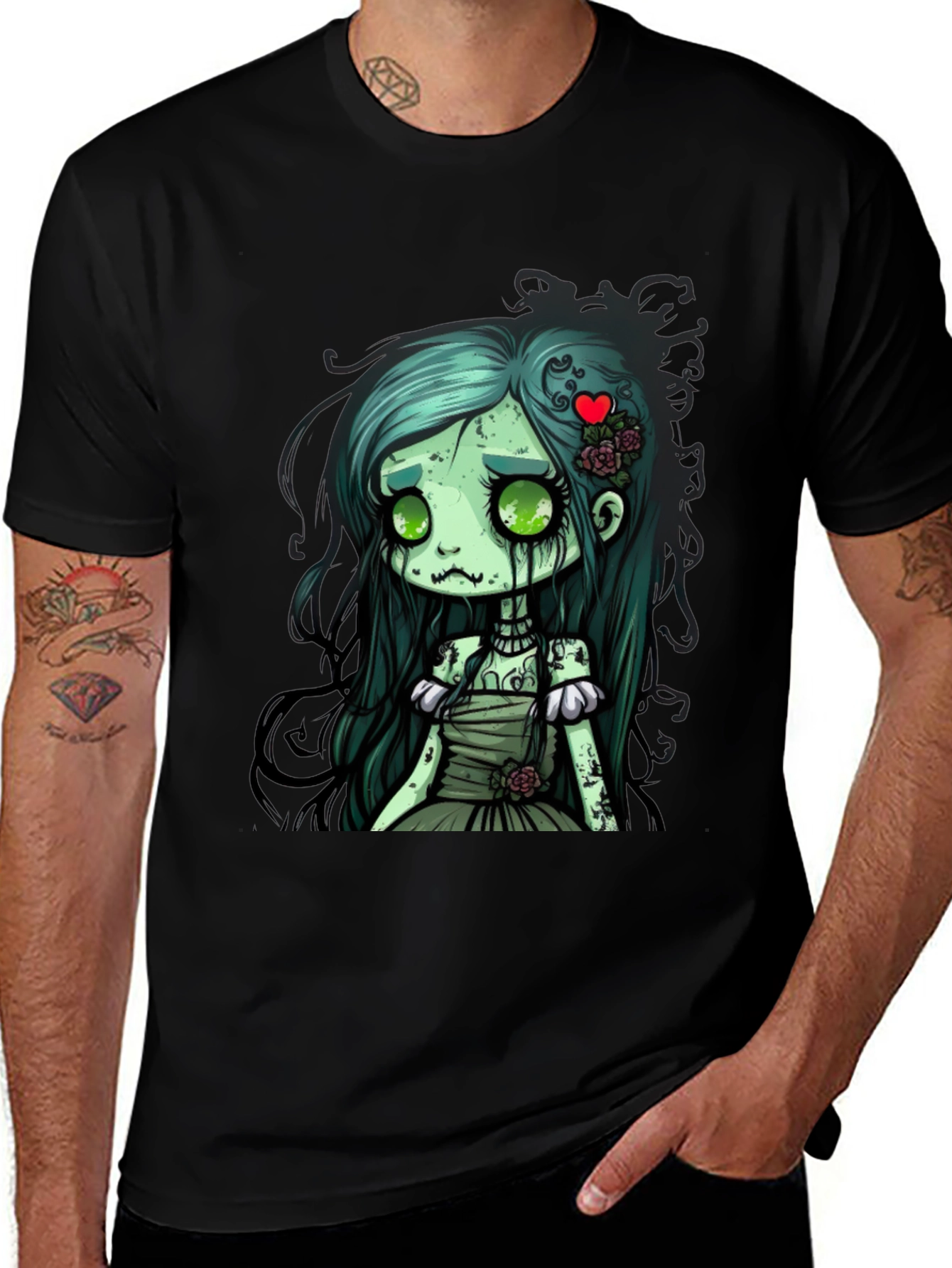 Variant 3 of Zombie Girl Graphic Tee - Spooky Cute Style
