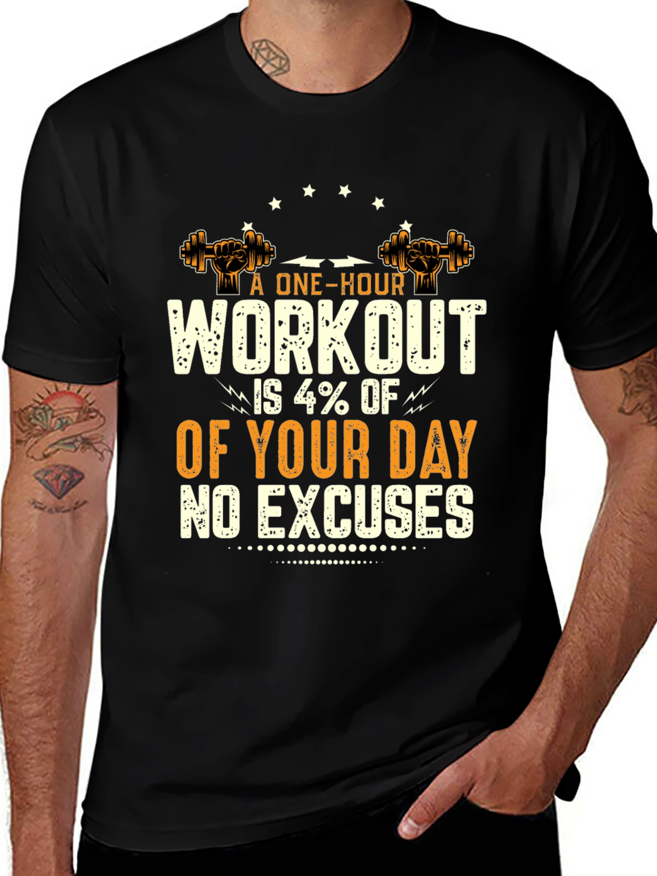 Workout Motivation Tee - No Excuses T-Shirt
