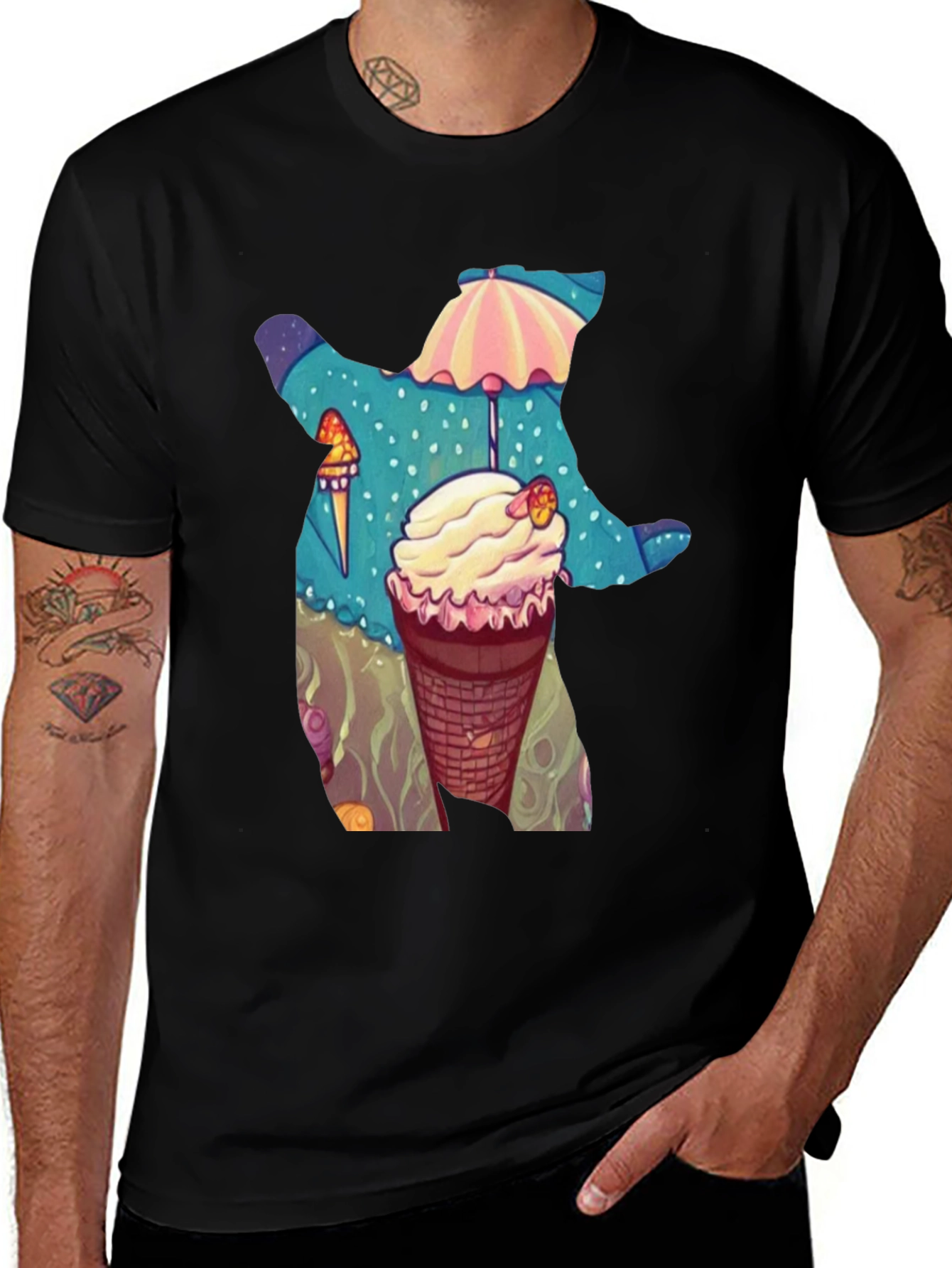 Variant 20 of Ice Cream Bear Graphic Tee - Fun & Unique Design
