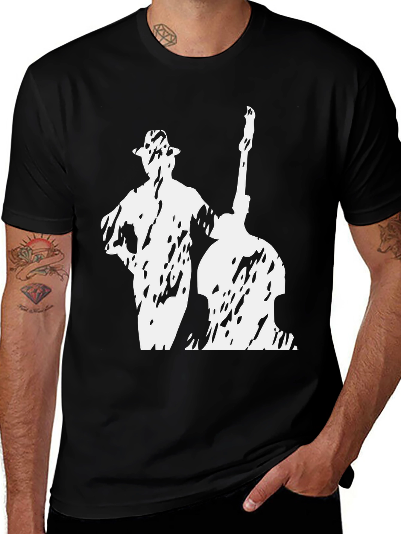 Variant 15 of Cool Jazz Musician Graphic Black T-Shirt