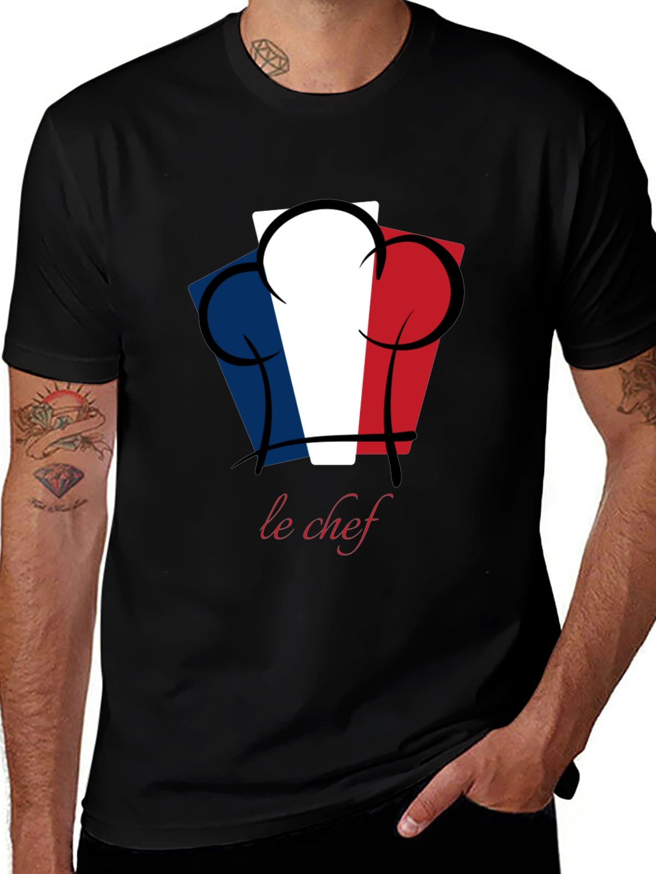Variant 14 of Le Chef T-Shirt - French Chef Hat Design