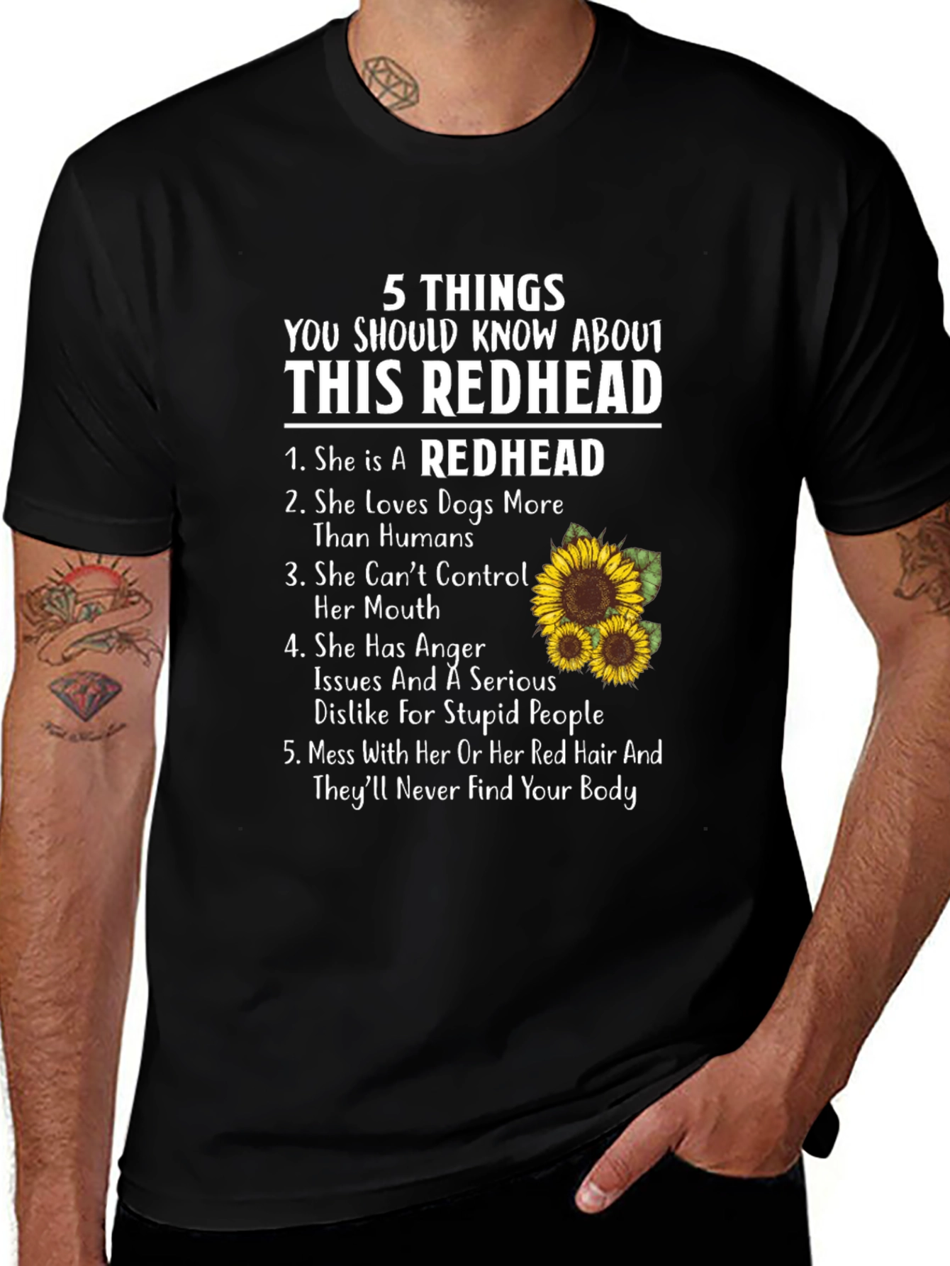 Variant 2 of 5 Things Redhead T-Shirt - Sassy & Funny