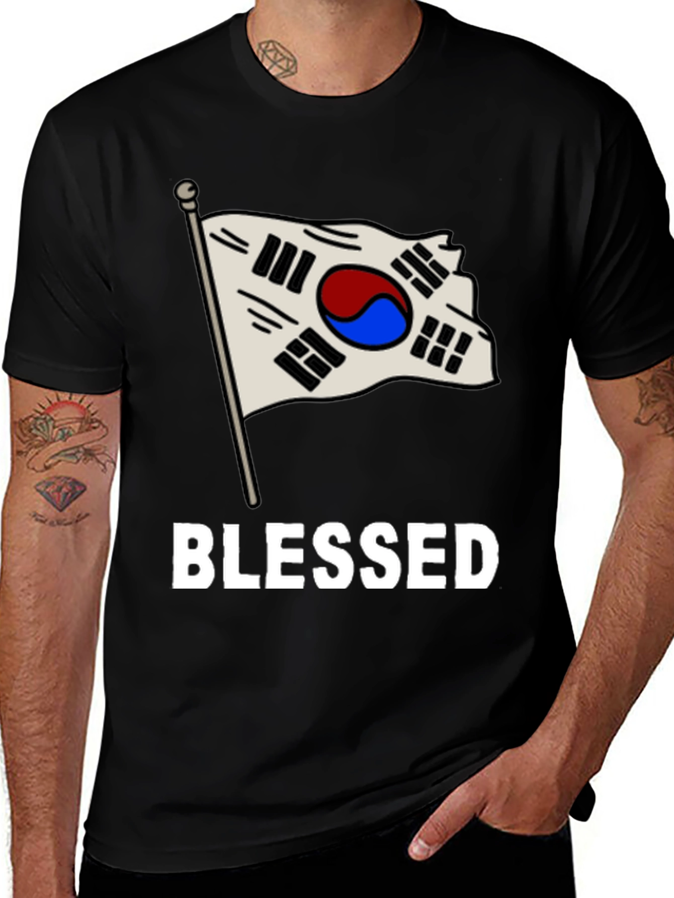 Blessed South Korea Flag Graphic Tee