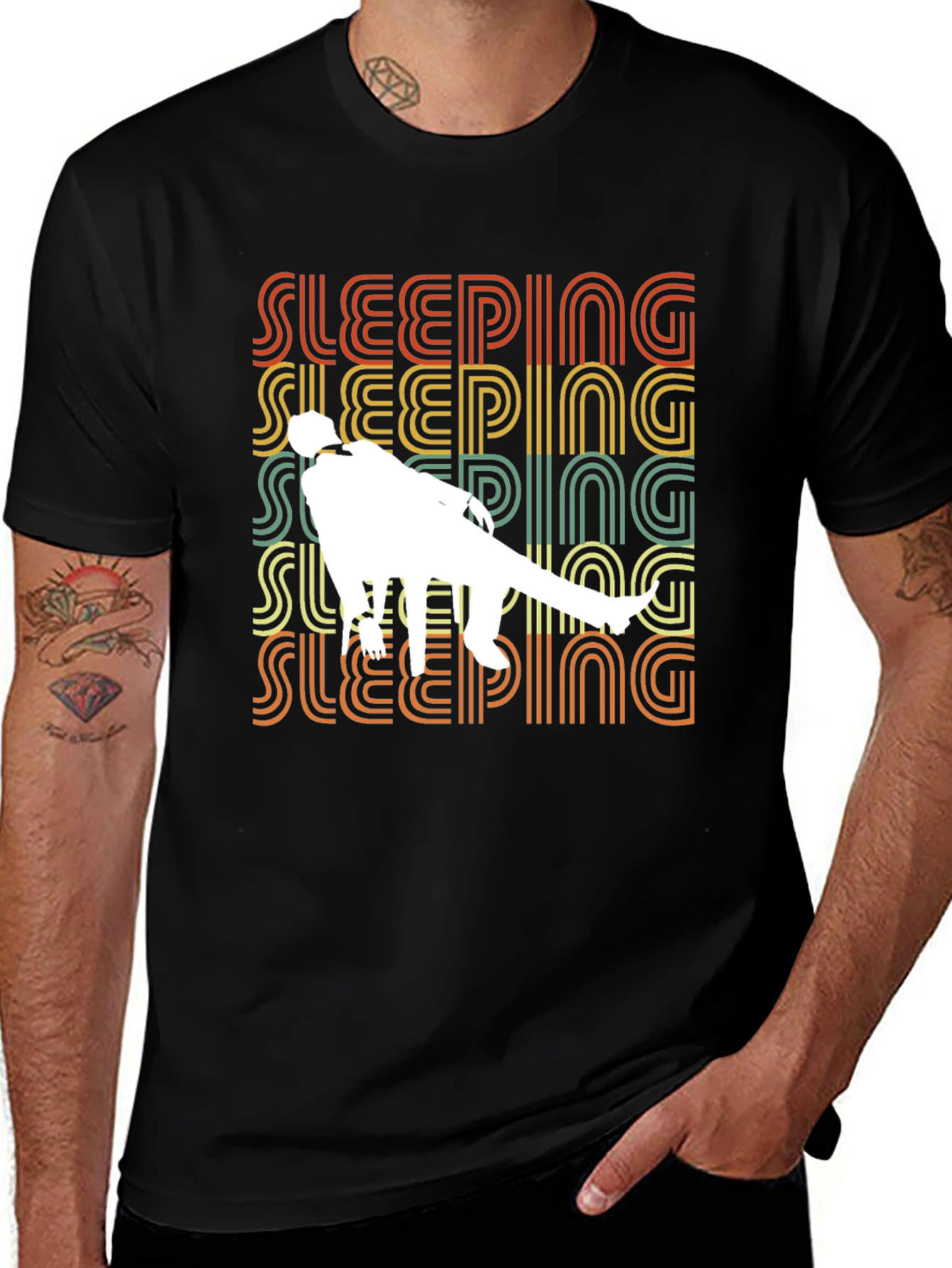 Retro Sleeping T-Rex Graphic Tee