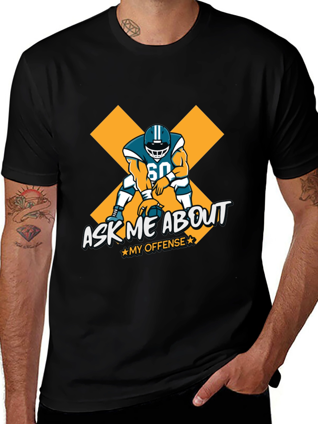 Variant 23 of Ask Me About My Offense Football Graphic Tee