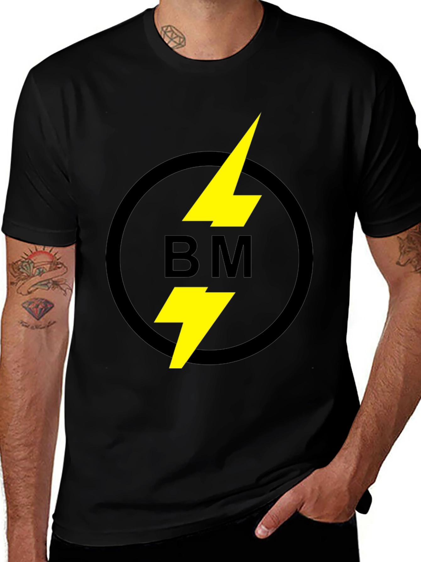 Variant 27 of BM Lightning Bolt Graphic Tee - Black