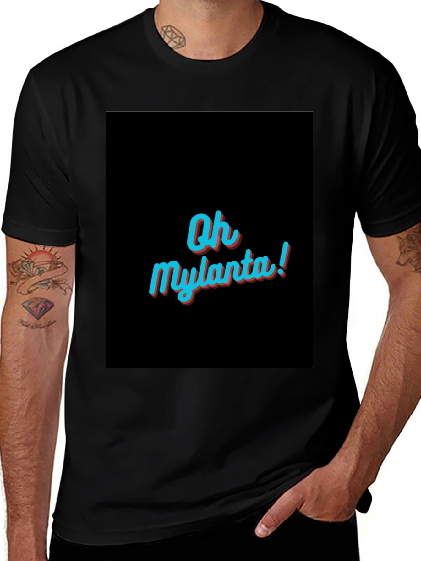 Variant 6 of Oh Mylanta! Retro Style Black T-Shirt