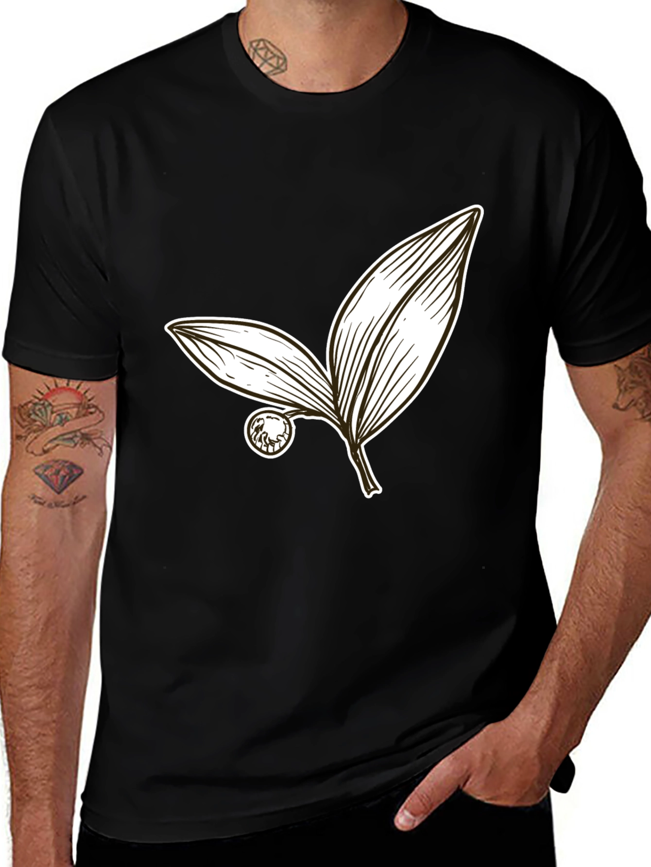 Variant 22 of Botanical Leaf Graphic Tee - Stylish Casual Wear
