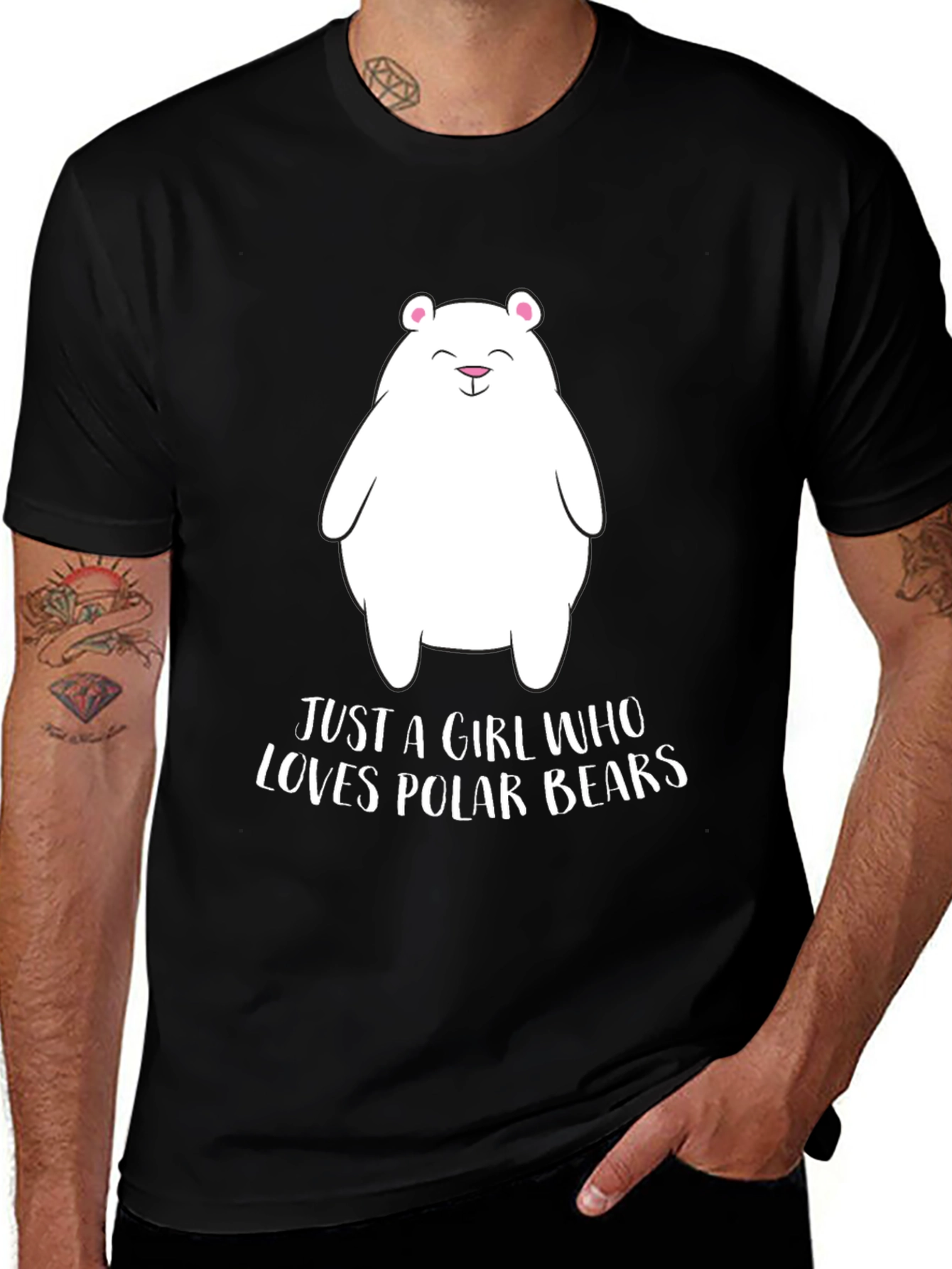 Variant 25 of Girl Loves Polar Bears Black T-Shirt