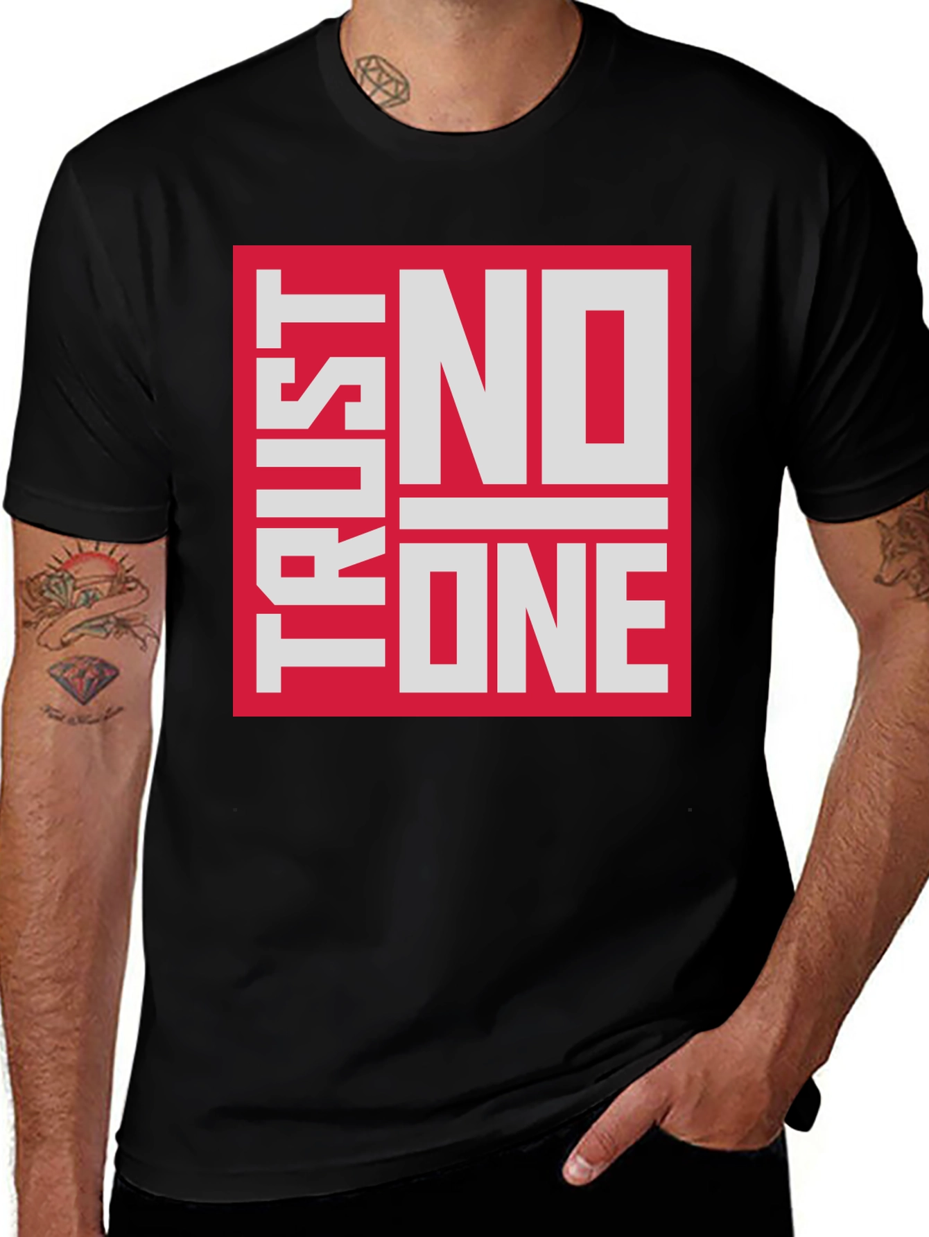 Variant 12 of Trust No One Graphic Tee - Black