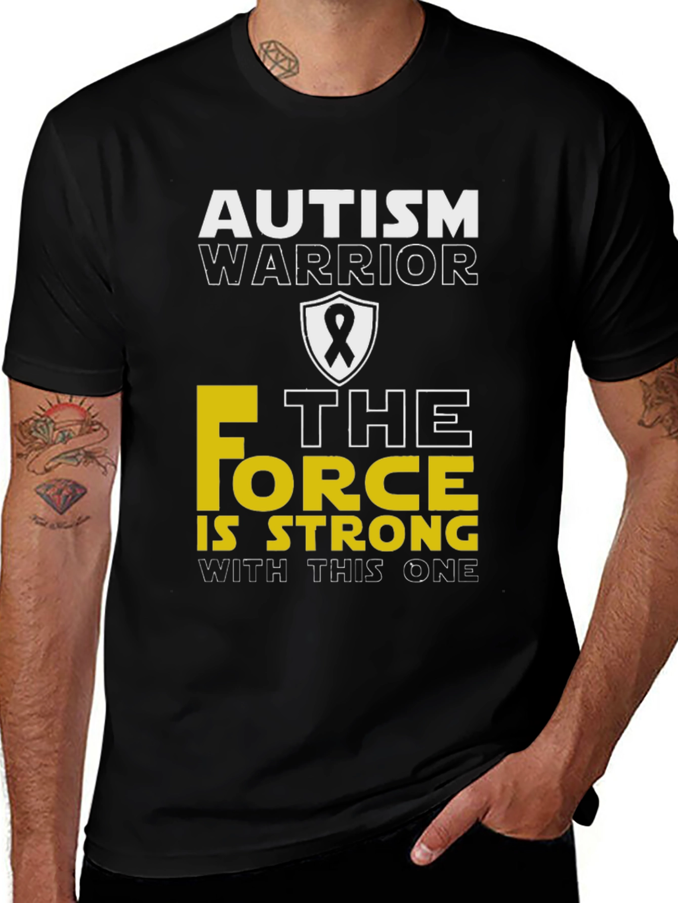 Variant 23 of Autism Warrior "Force is Strong" T-Shirt