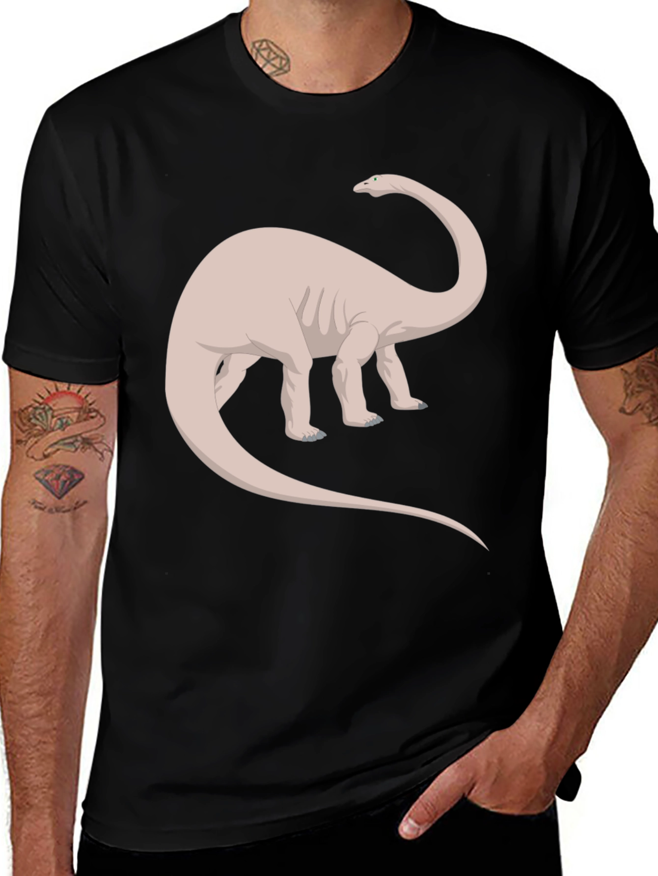 Variant 18 of Dino Graphic Tee - Black Cotton T-Shirt