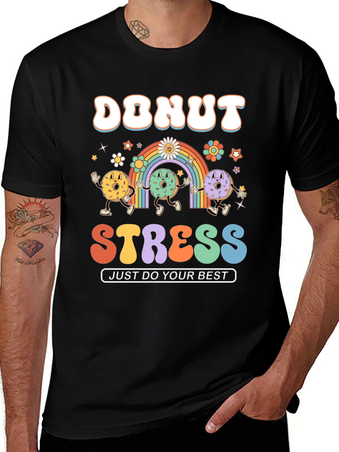 Variant 12 of Donut Stress Graphic Tee - Just Do Your Best!