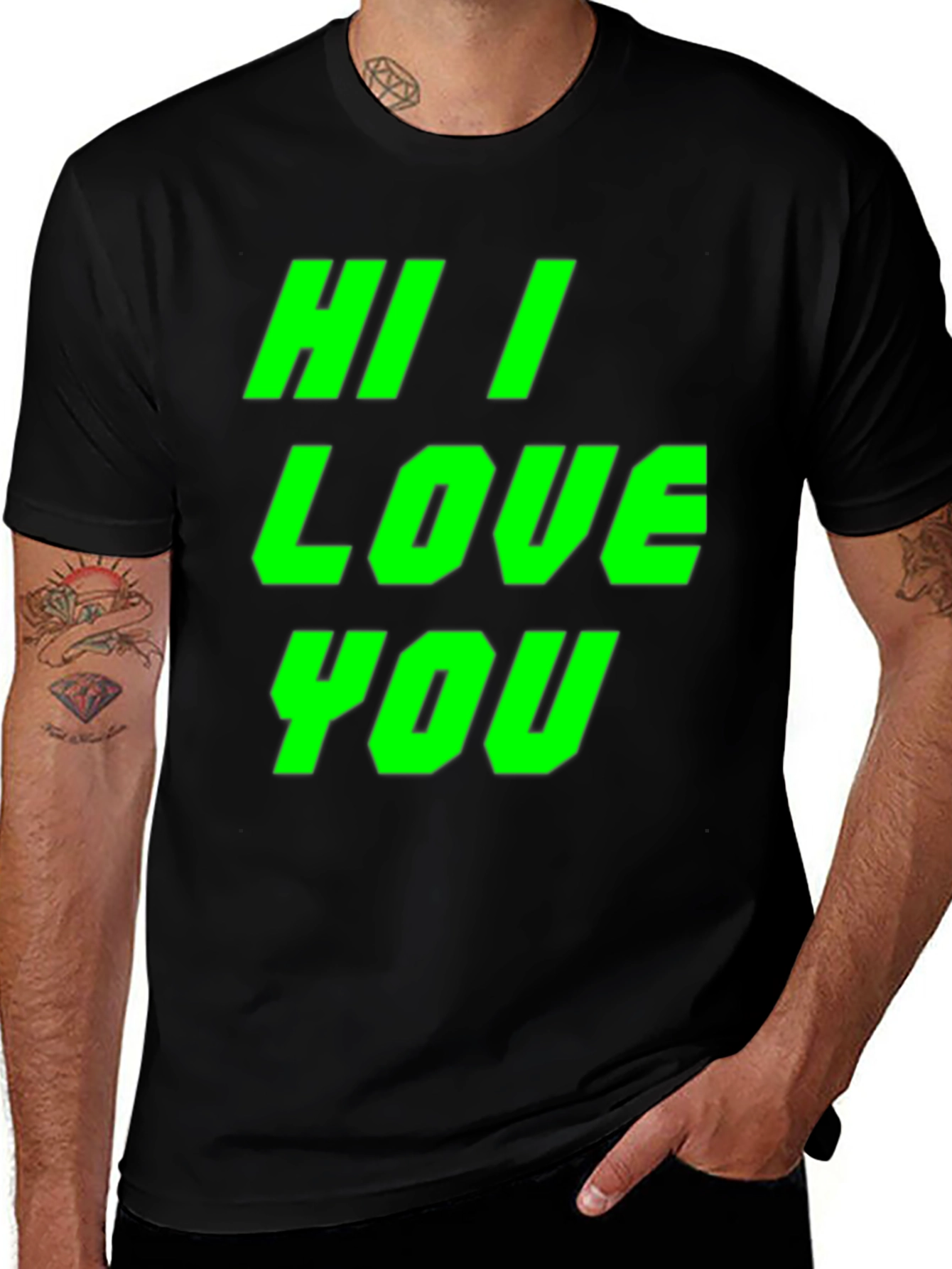 Variant 14 of Hi I Love You Graphic Tee - Bold Statement Shirt
