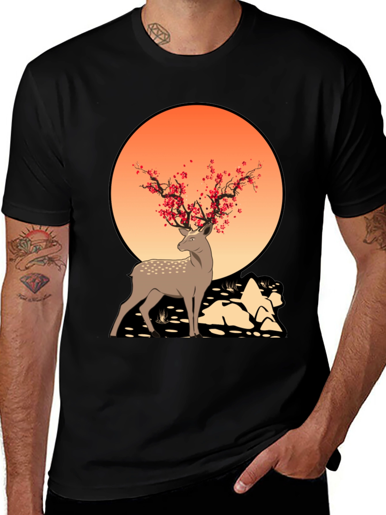 Variant 30 of Nature-Inspired Deer Graphic Tee