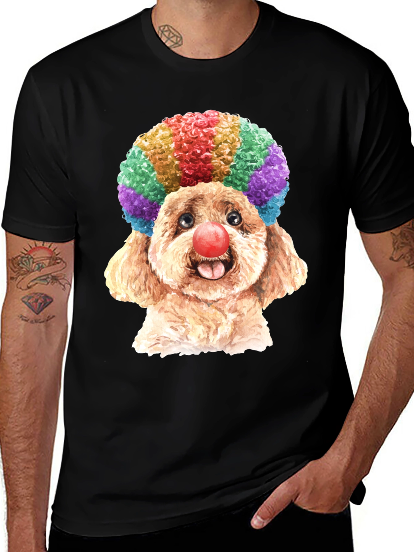 Variant 2 of Clown Dog Graphic Tee - Funny Pet Lover T-Shirt
