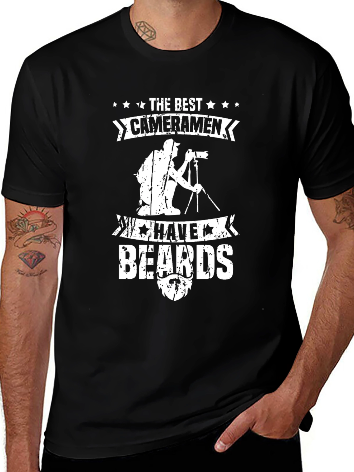 Variant 26 of Cameraman Beard T-Shirt - Photography Lover Tee