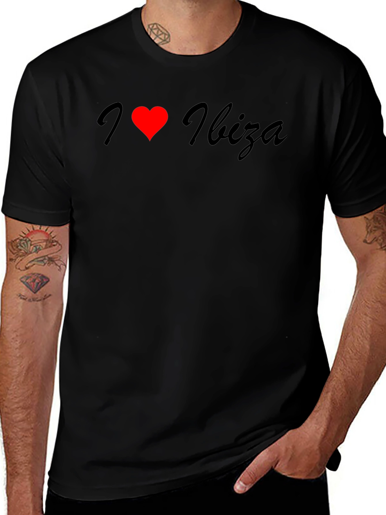 Variant 4 of I Love Ibiza Men's Black T-Shirt