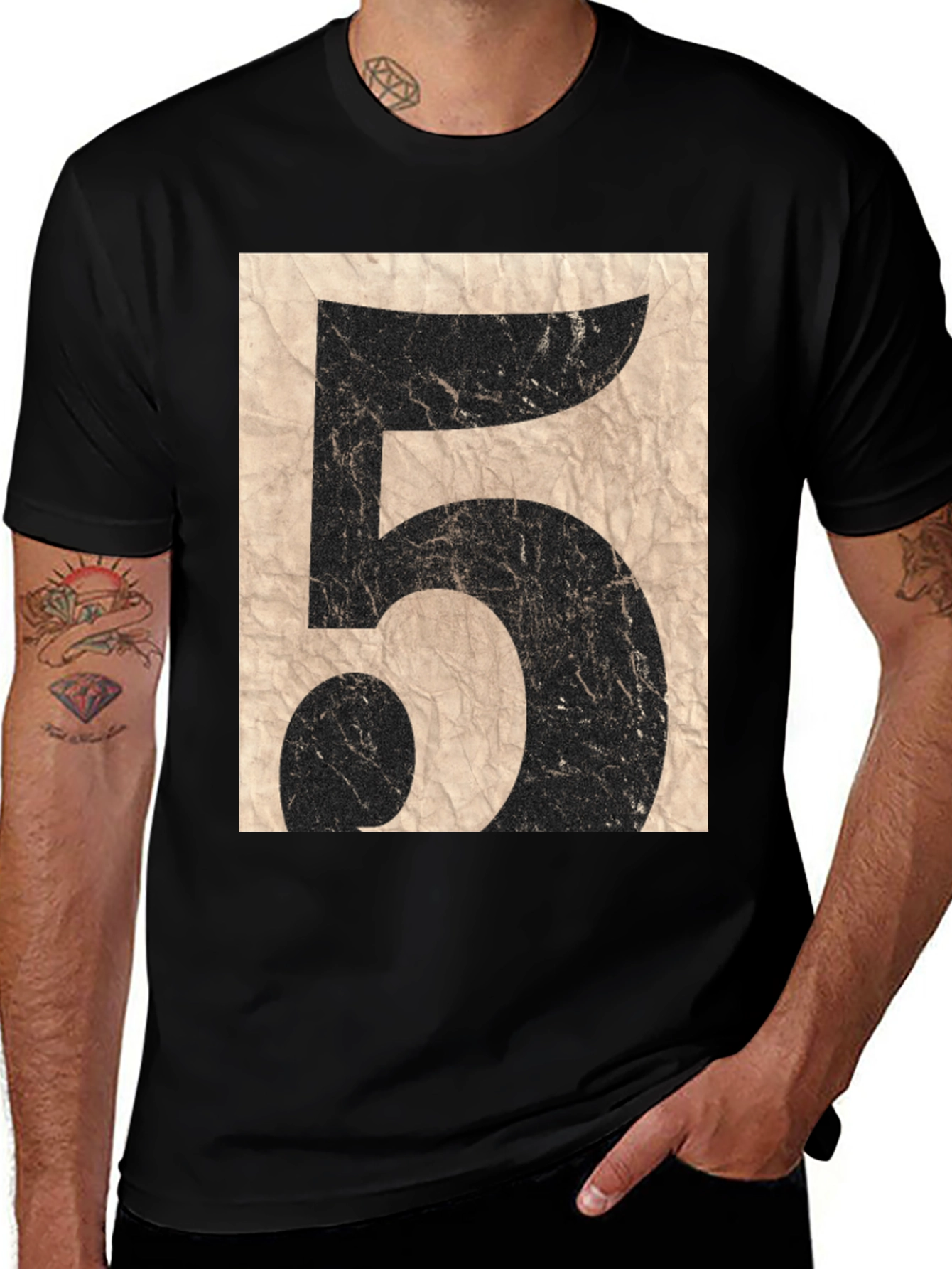 Variant 2 of Vintage Number 5 Graphic T-Shirt