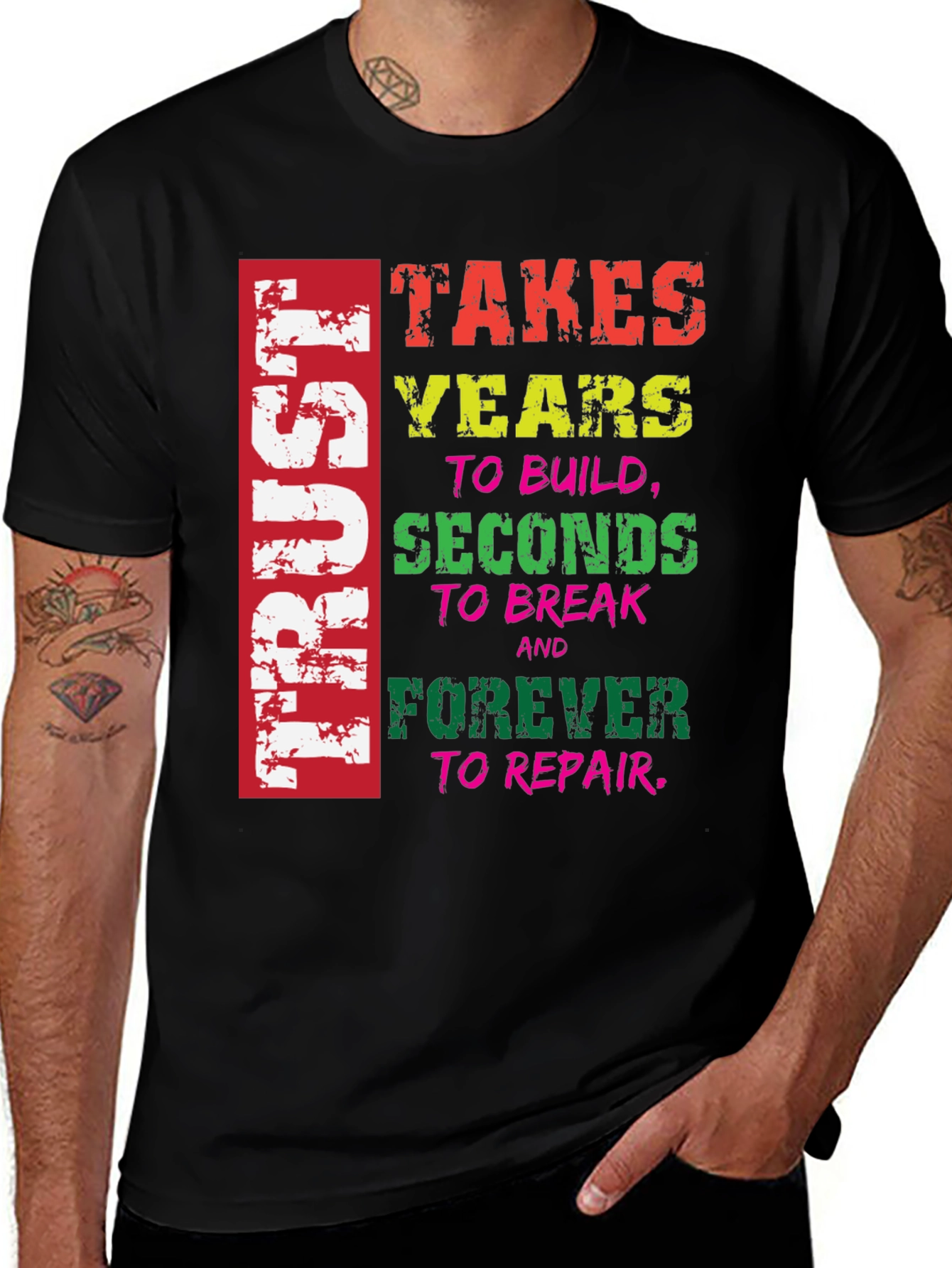 Variant 27 of Trust Takes Years T-Shirt - Black