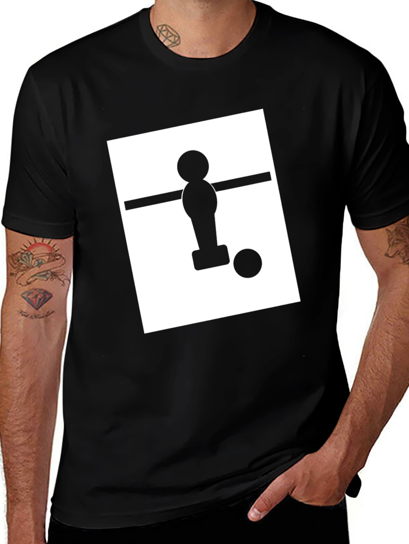 Variant 12 of Table Football Graphic Tee - Black Cotton T-Shirt