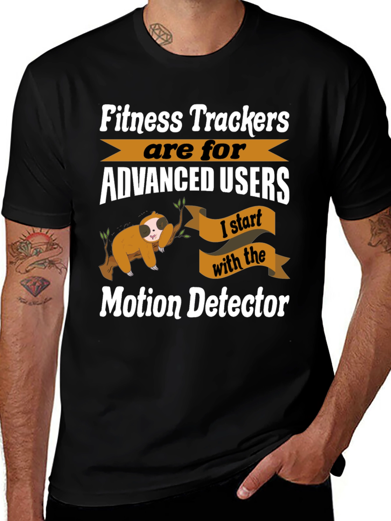 Variant 23 of Funny Sloth Fitness Tracker T-Shirt