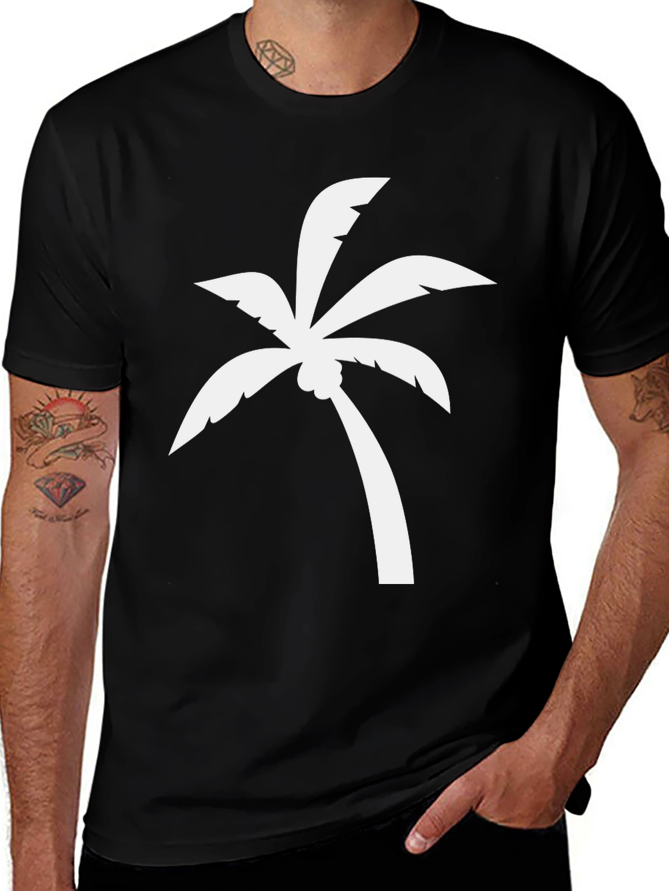 Variant 20 of Palm Tree Graphic T-Shirt - Black
