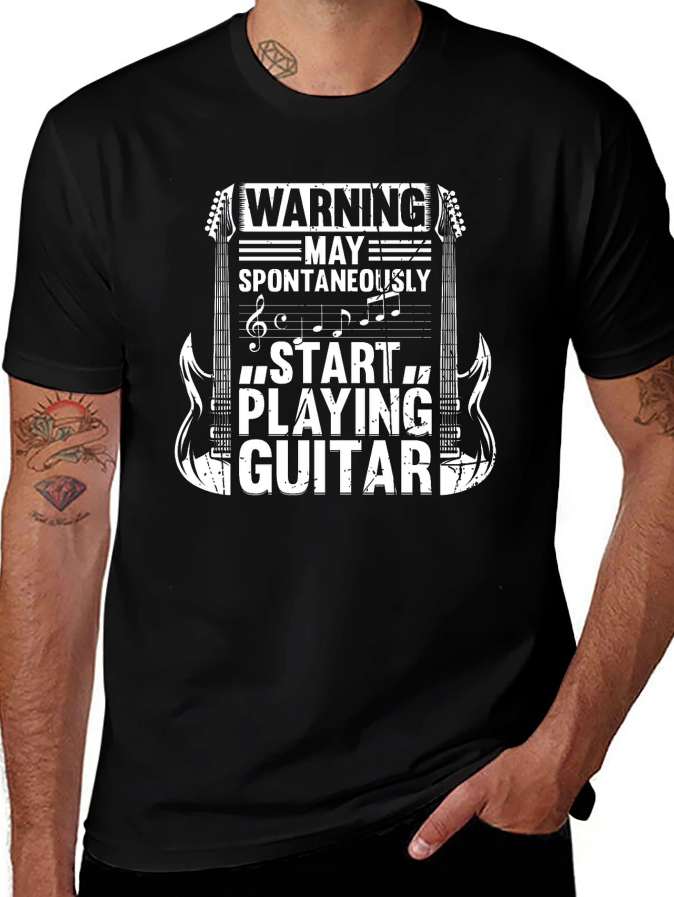 Variant 29 of Warning May Spontaneously Play Guitar T-Shirt