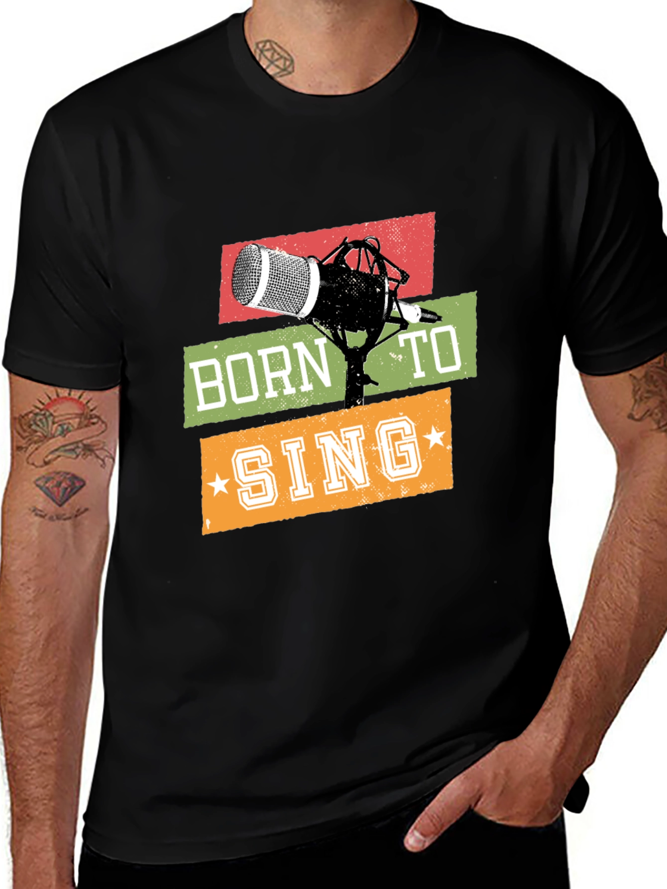 Variant 20 of Born to Sing Graphic Tee - Stylish Music Lover's T-Shirt