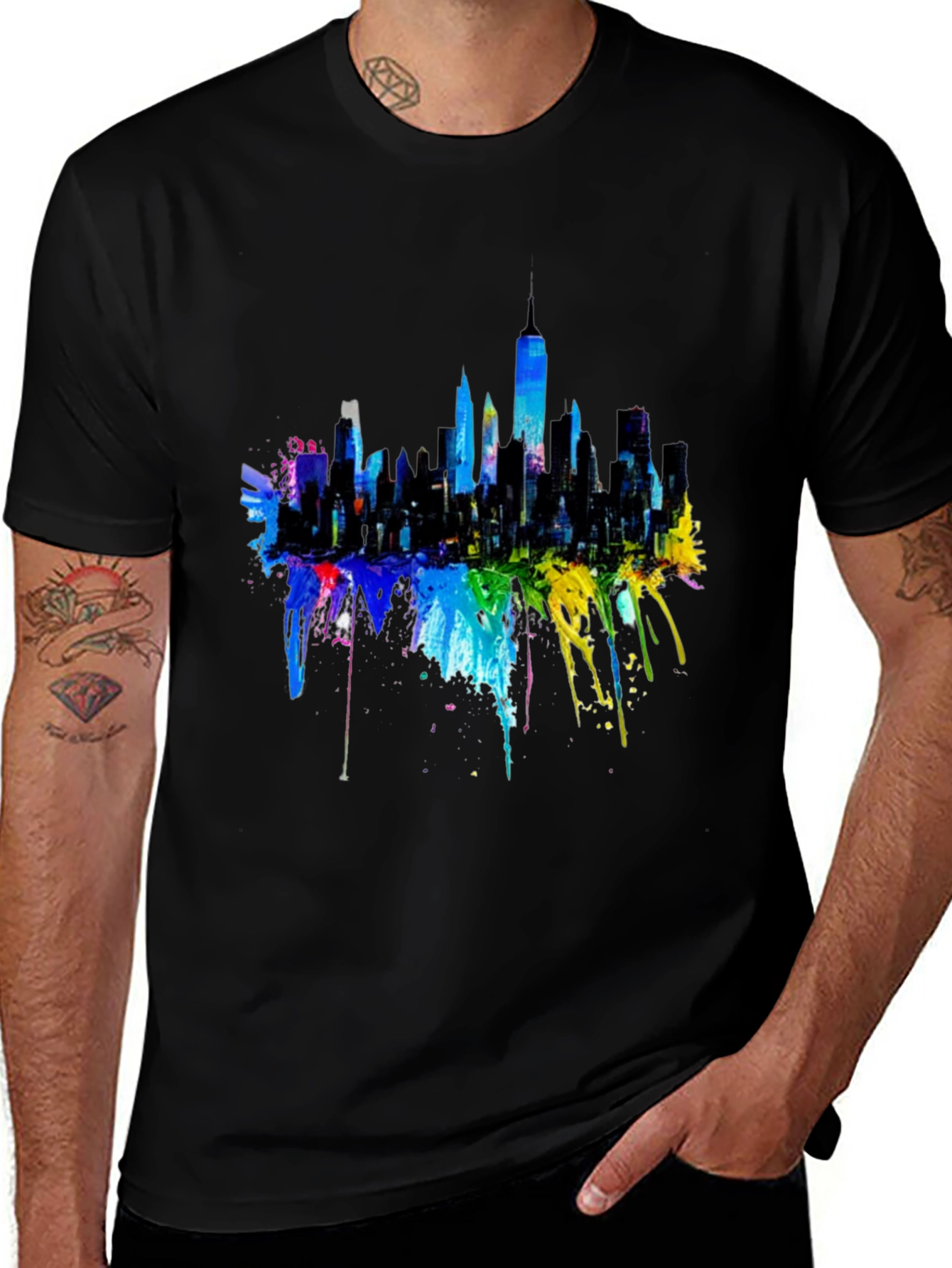 Variant 20 of Cityscape Splash Graphic T-Shirt