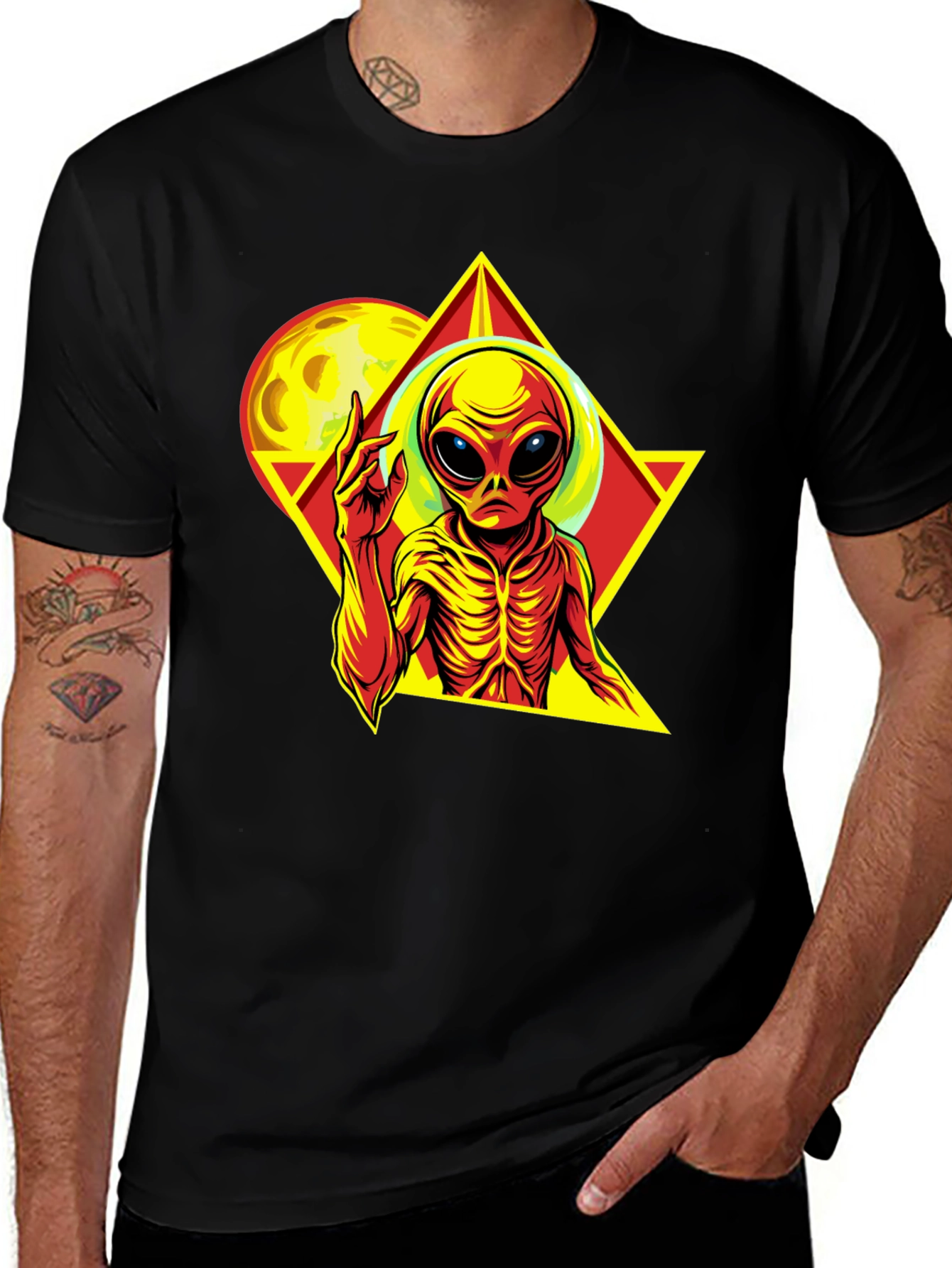 Variant 8 of Alien Graphic Print T-Shirt - Black