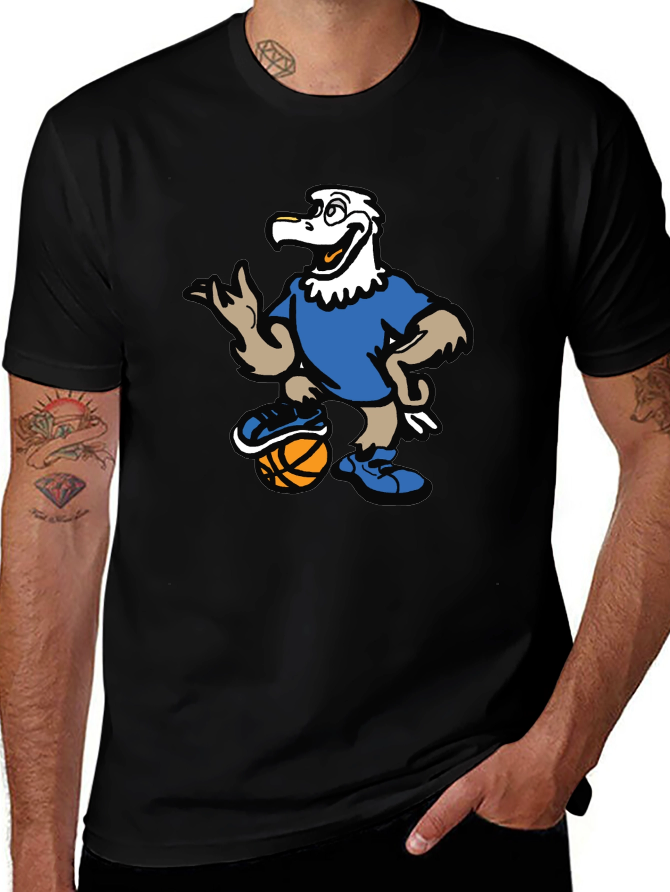 Variant 29 of Cartoon Eagle Basketball T-Shirt