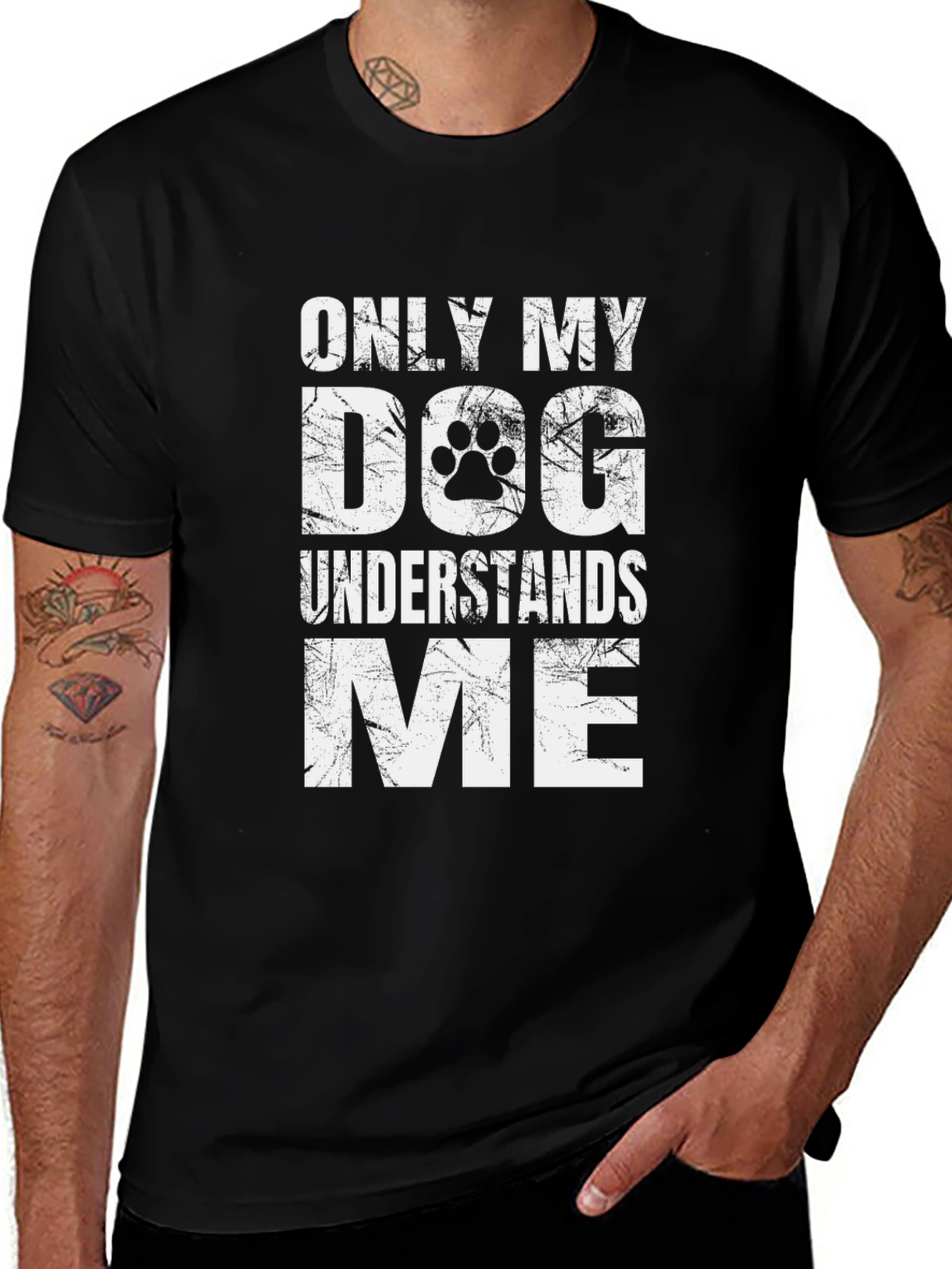 Variant 29 of Only My Dog Understands Me Black T-Shirt