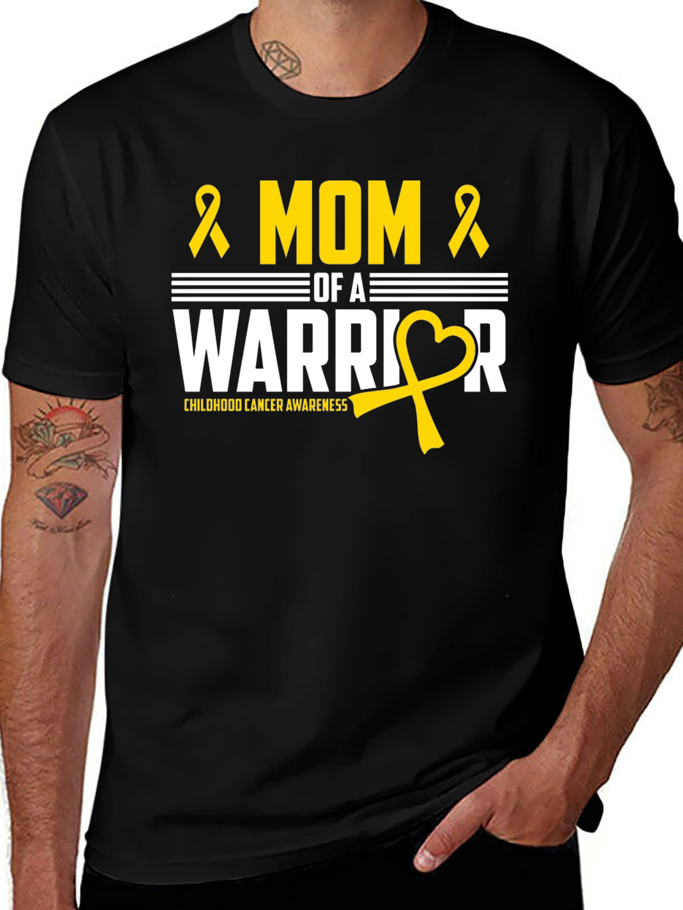 Mom of a Warrior Childhood Cancer Awareness T-Shirt
