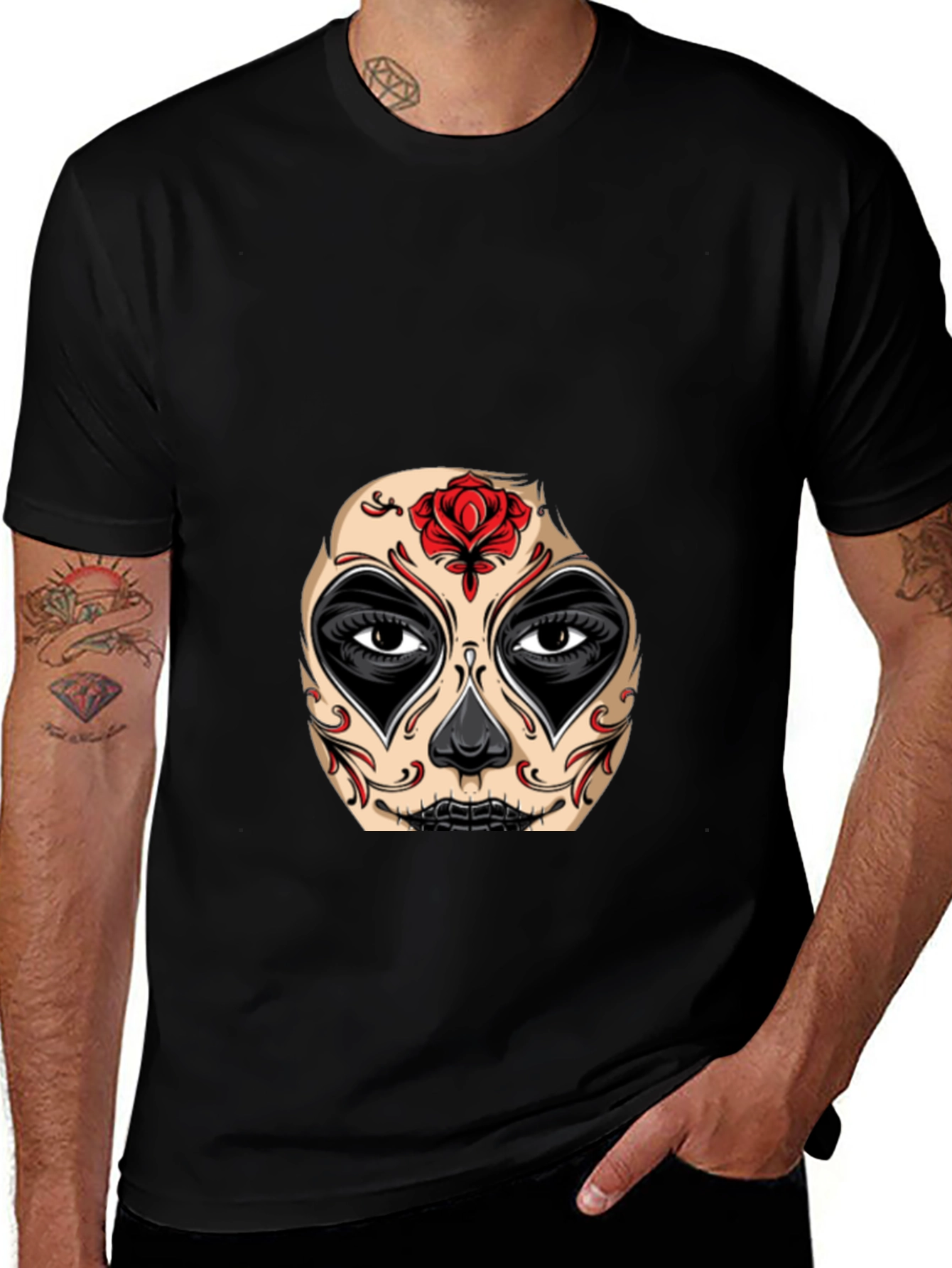 Variant 22 of Sugar Skull Graphic Tee - Dia de los Muertos Style