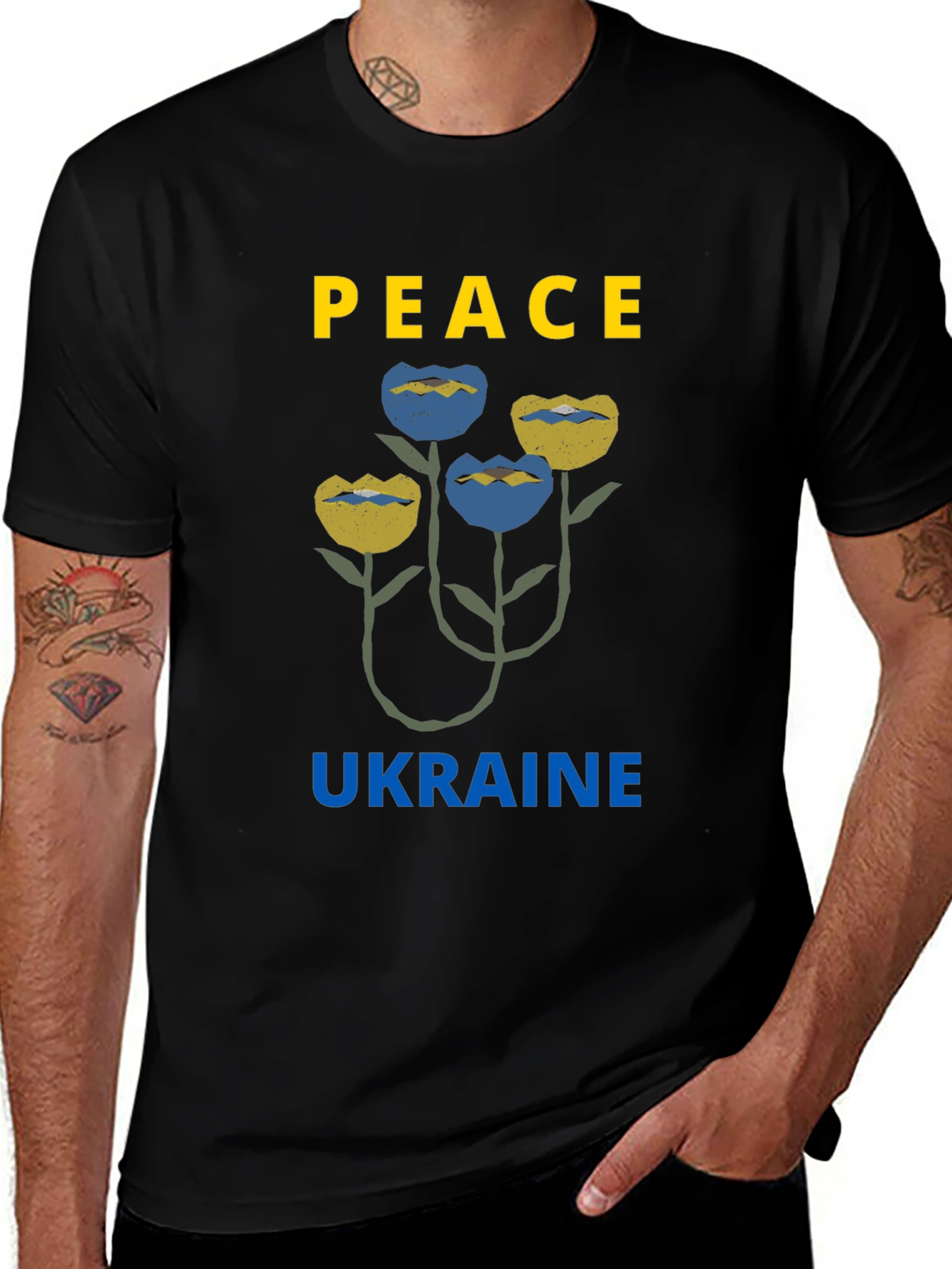Peace Ukraine T-Shirt - Floral Support Tee
