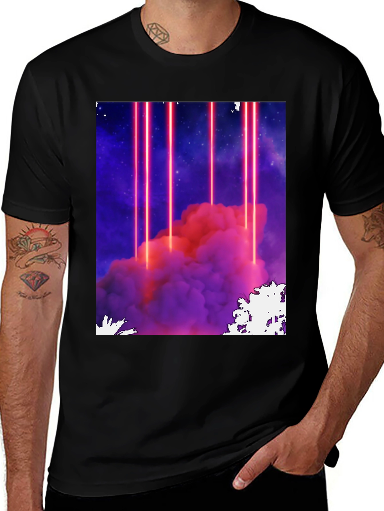 Variant 26 of Cosmic Laser T-Shirt: Bold Graphic Tee