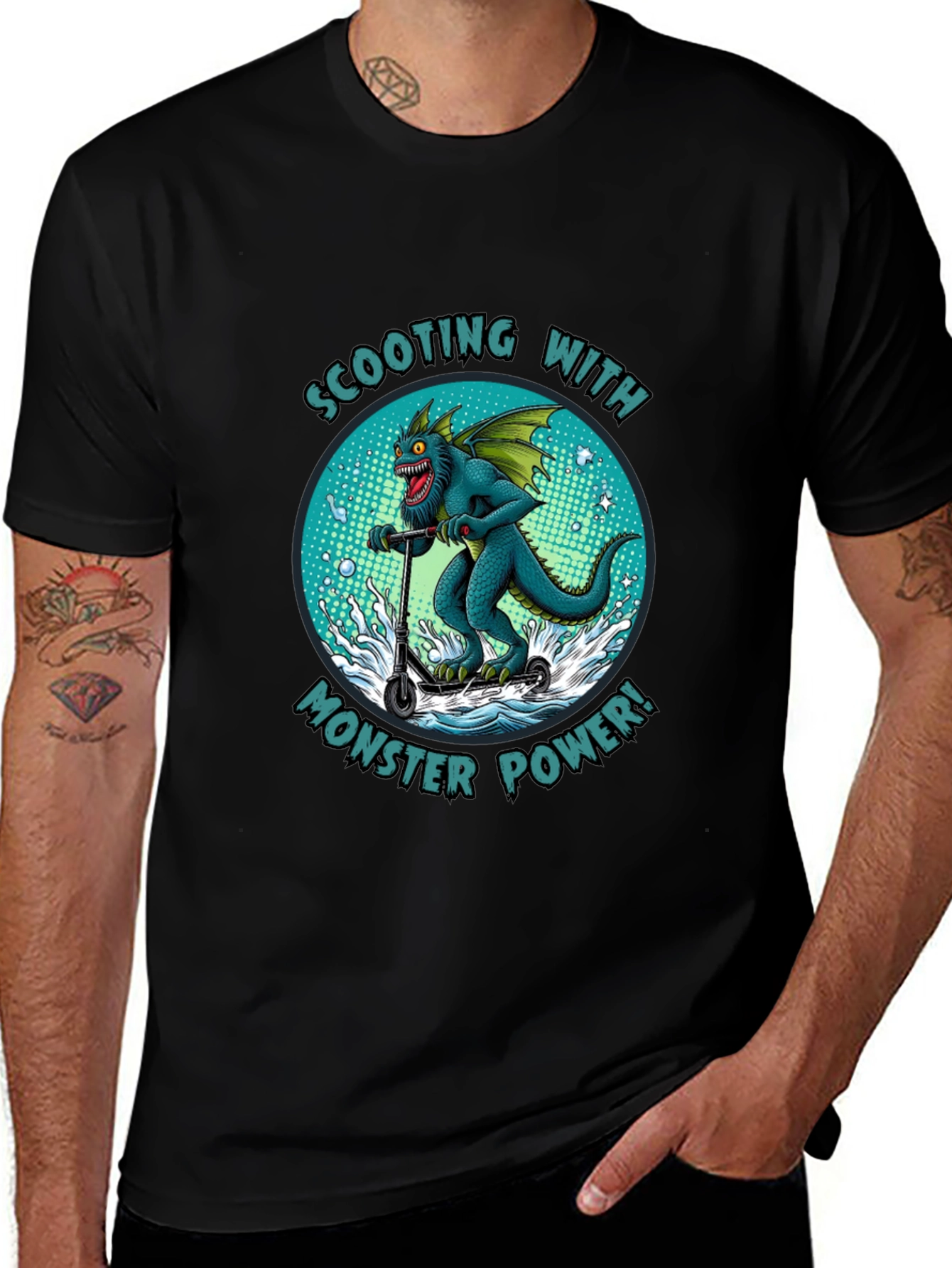 Variant 26 of Monster Scooter T-Shirt - Creature Power Ride