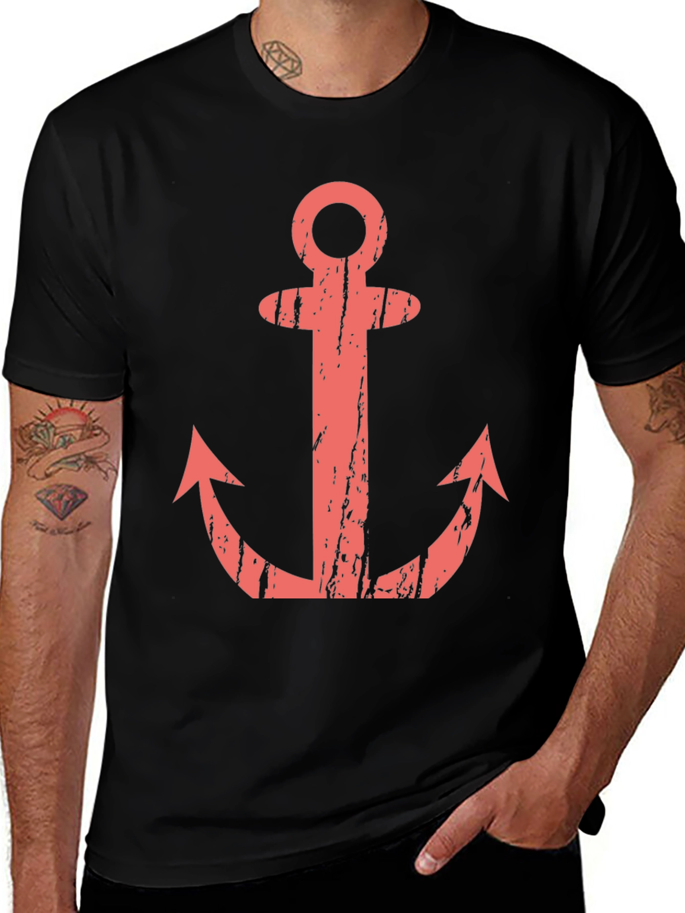 Variant 25 of Anchor Graphic T-Shirt - Black Casual Tee