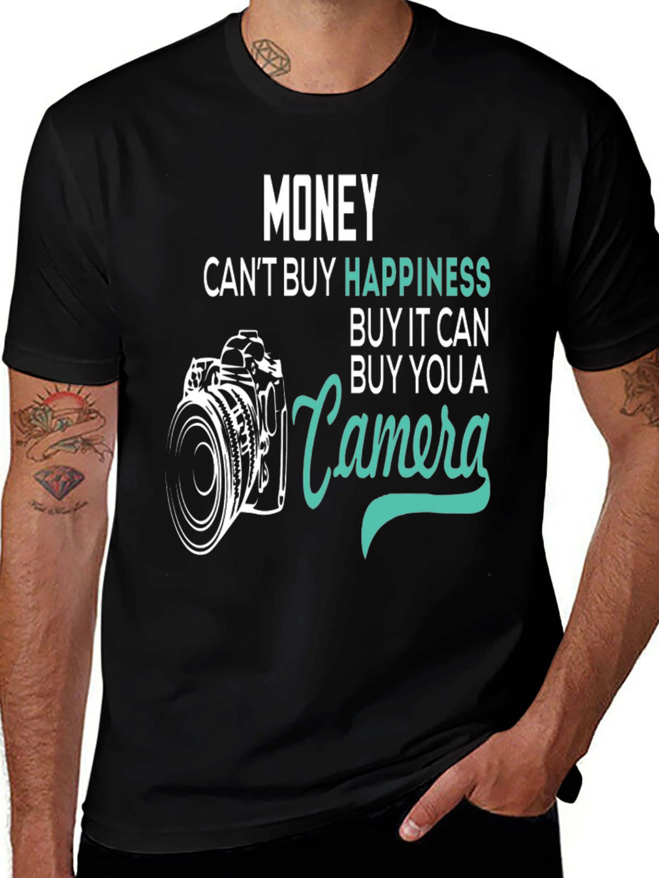 Variant 16 of Money Can't Buy Happiness Camera T-Shirt
