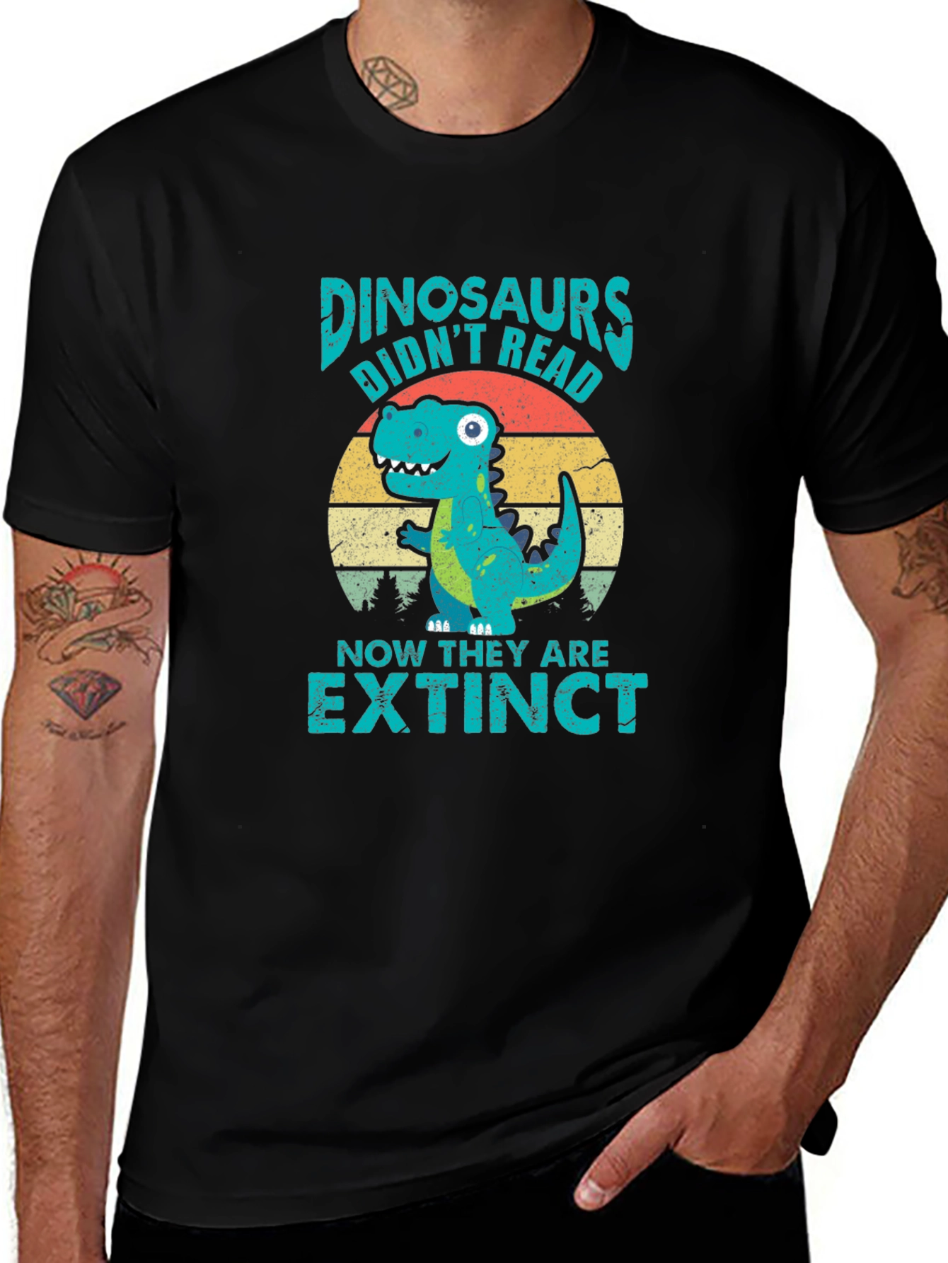 Variant 14 of Dinosaurs Didn't Read T-Shirt
