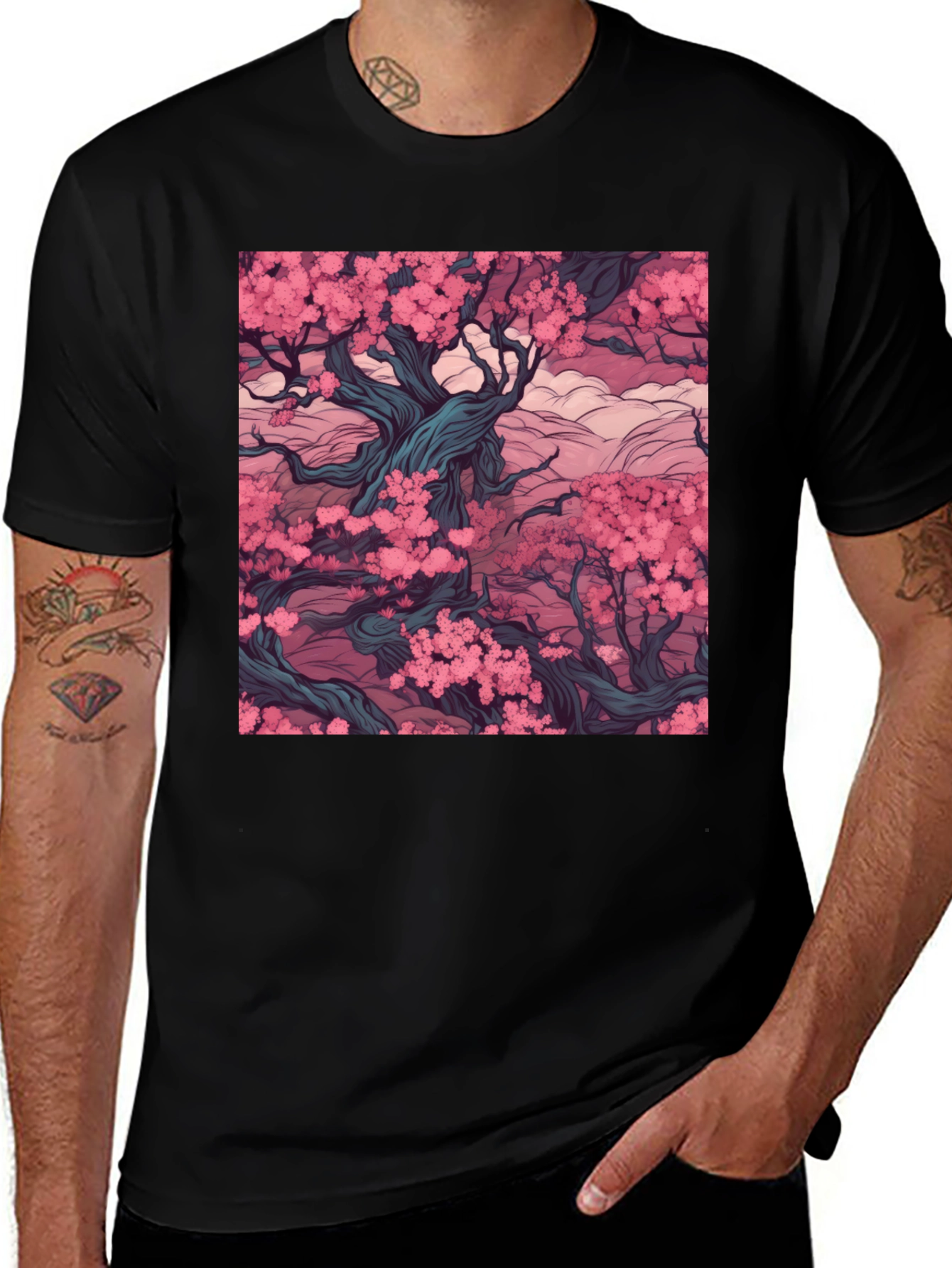Variant 23 of Blossom Tree Black T-Shirt