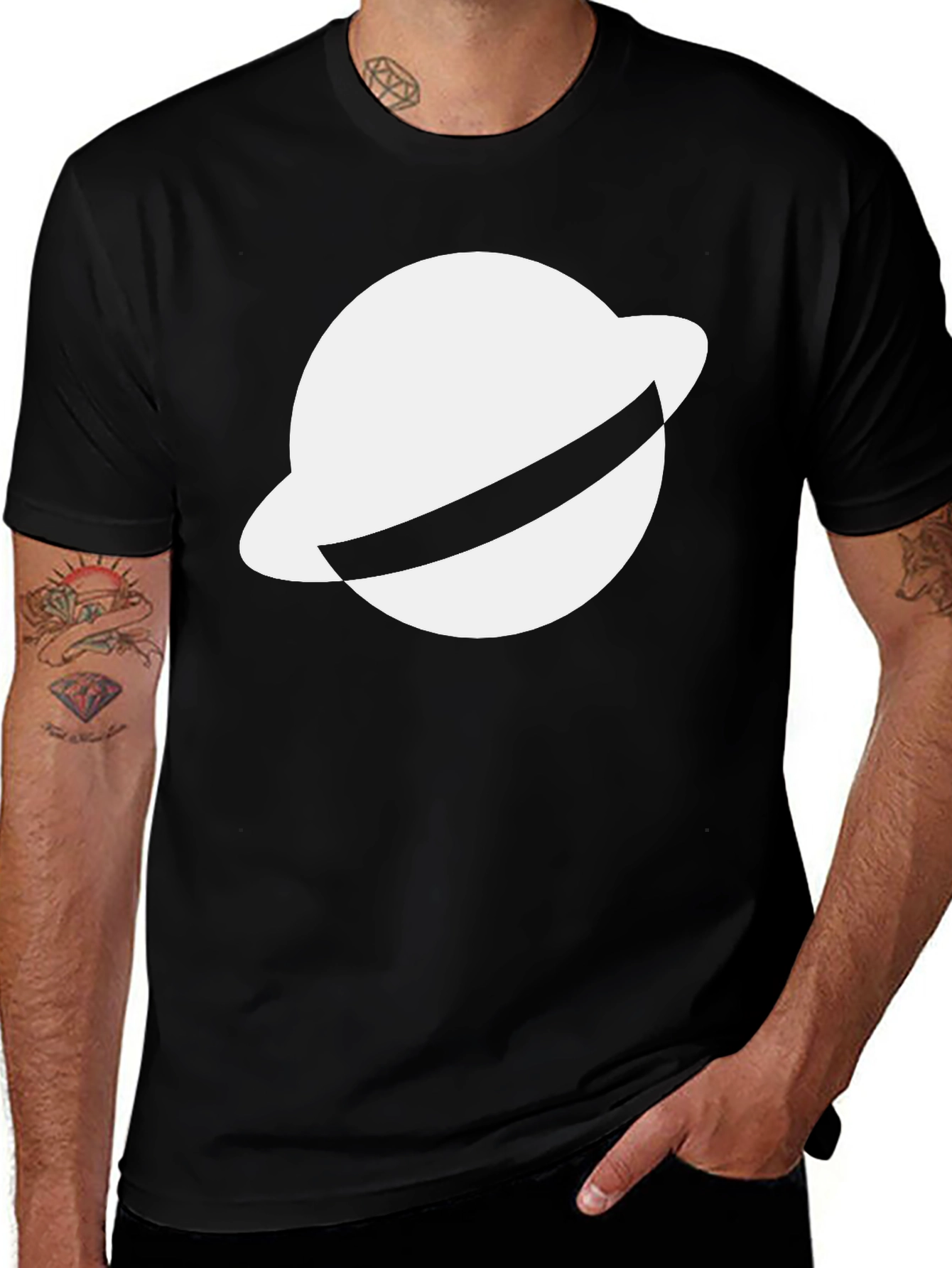 Saturn Graphic T-Shirt - Men's Black Tee