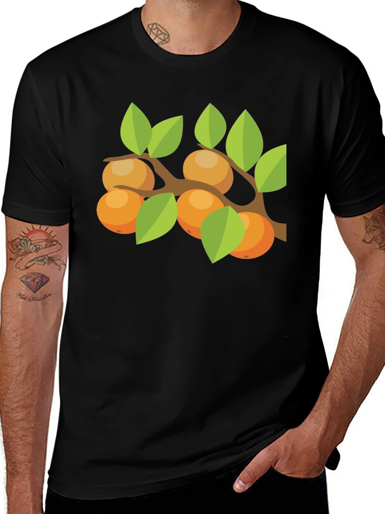 Variant 7 of Orange Branch Graphic Tee - Casual Comfort