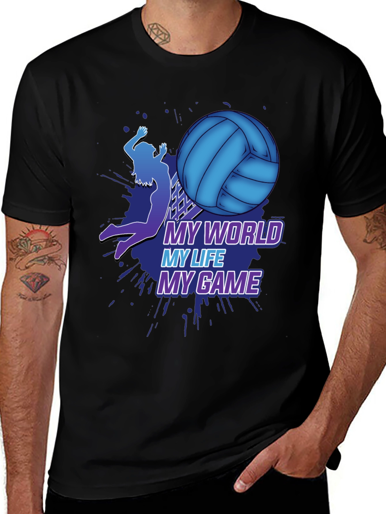Variant 6 of Volleyball My World My Life T-Shirt