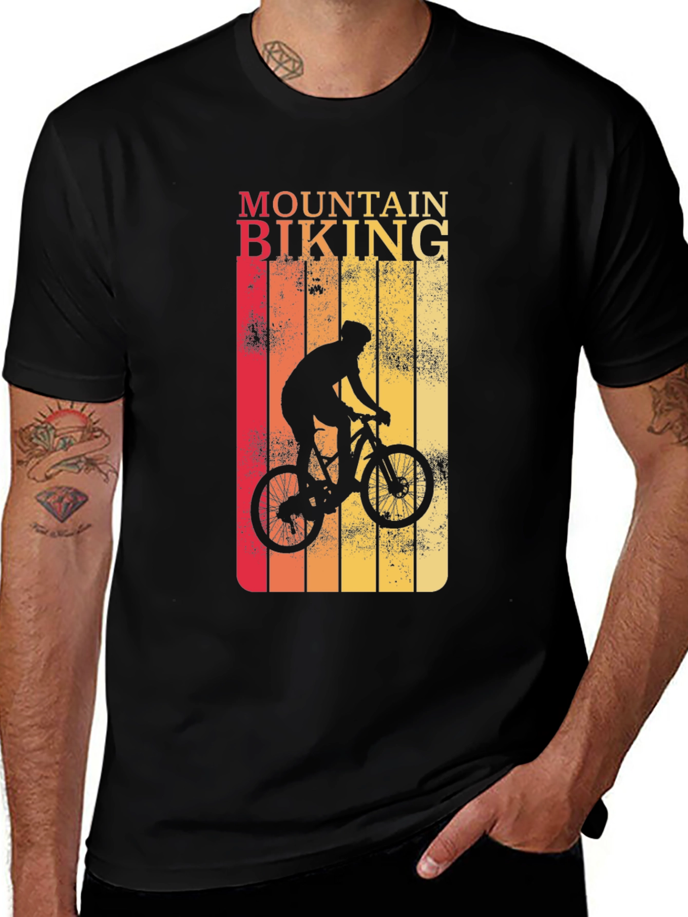 Variant 11 of Mountain Biking Graphic Tee - Retro Style