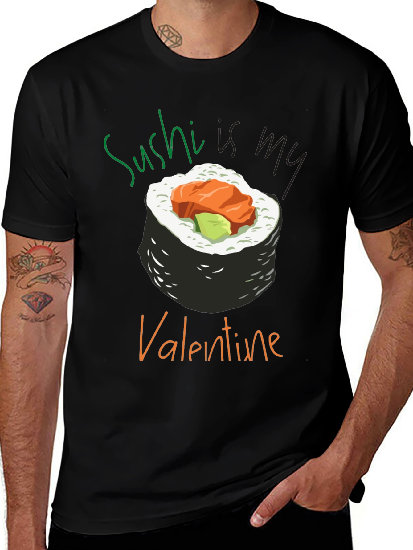 Variant 5 of Sushi is My Valentine T-Shirt - Unique Graphic Tee