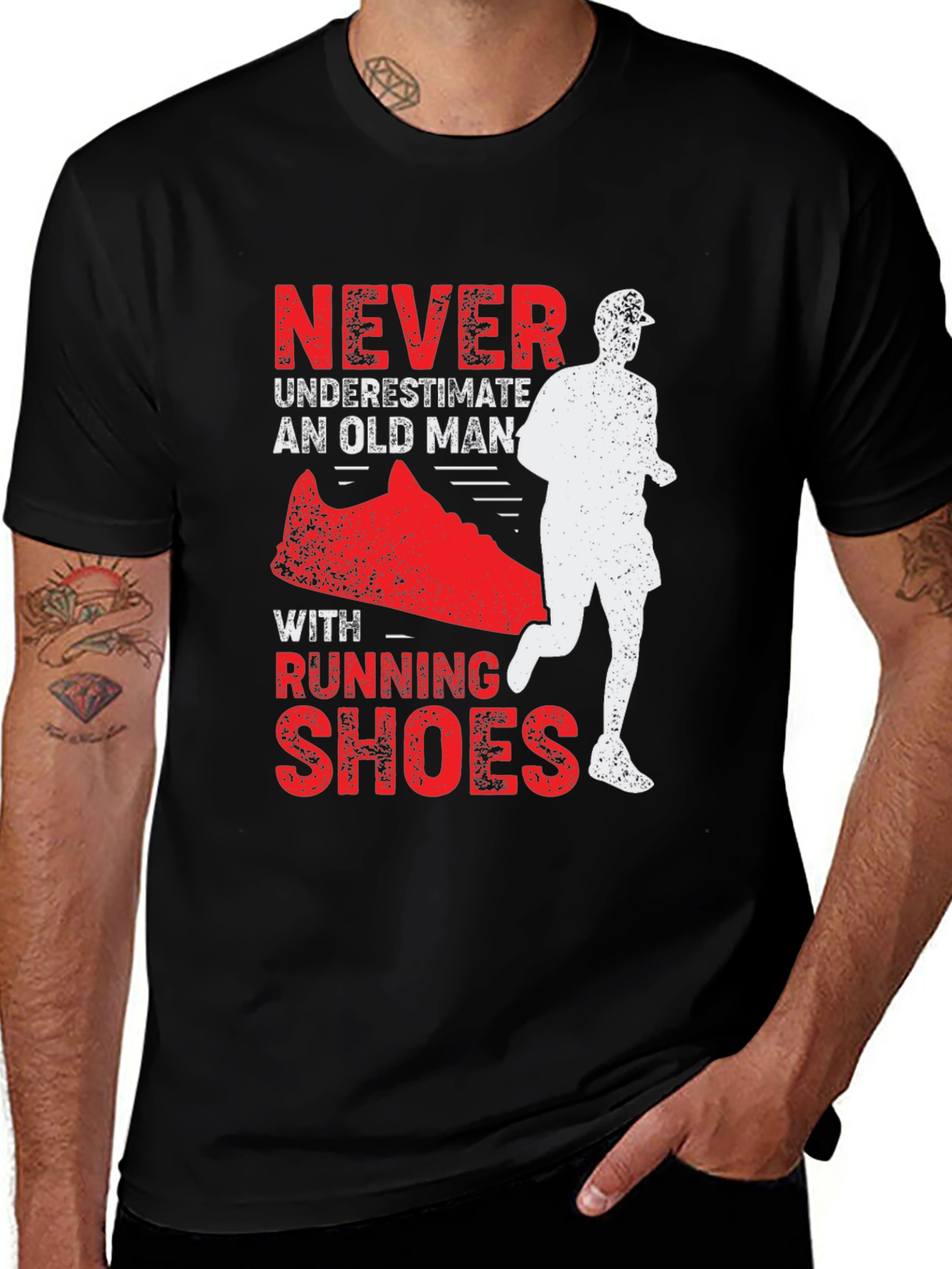 Variant 7 of Never Underestimate Old Man Running T-Shirt